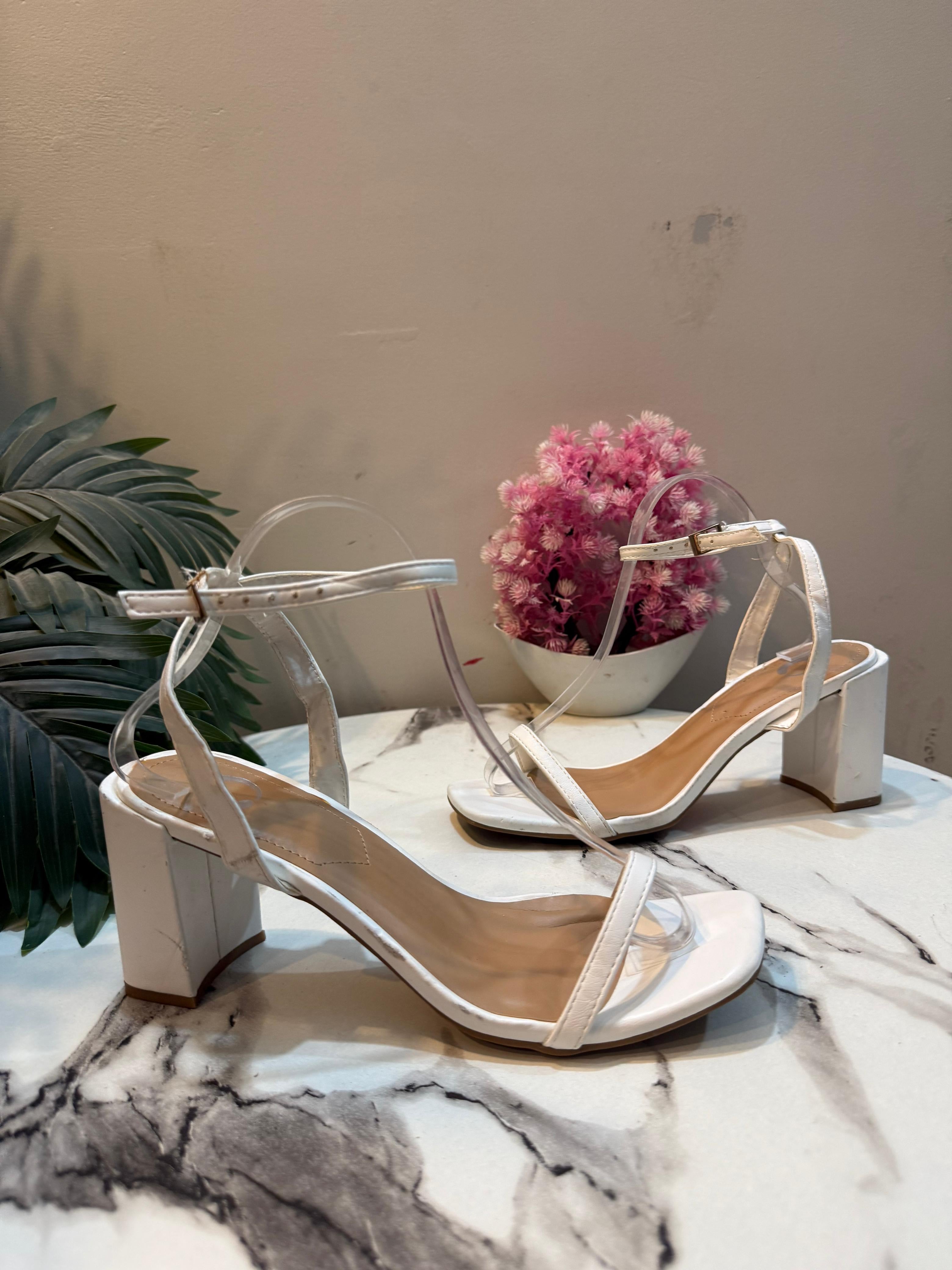 White block heel