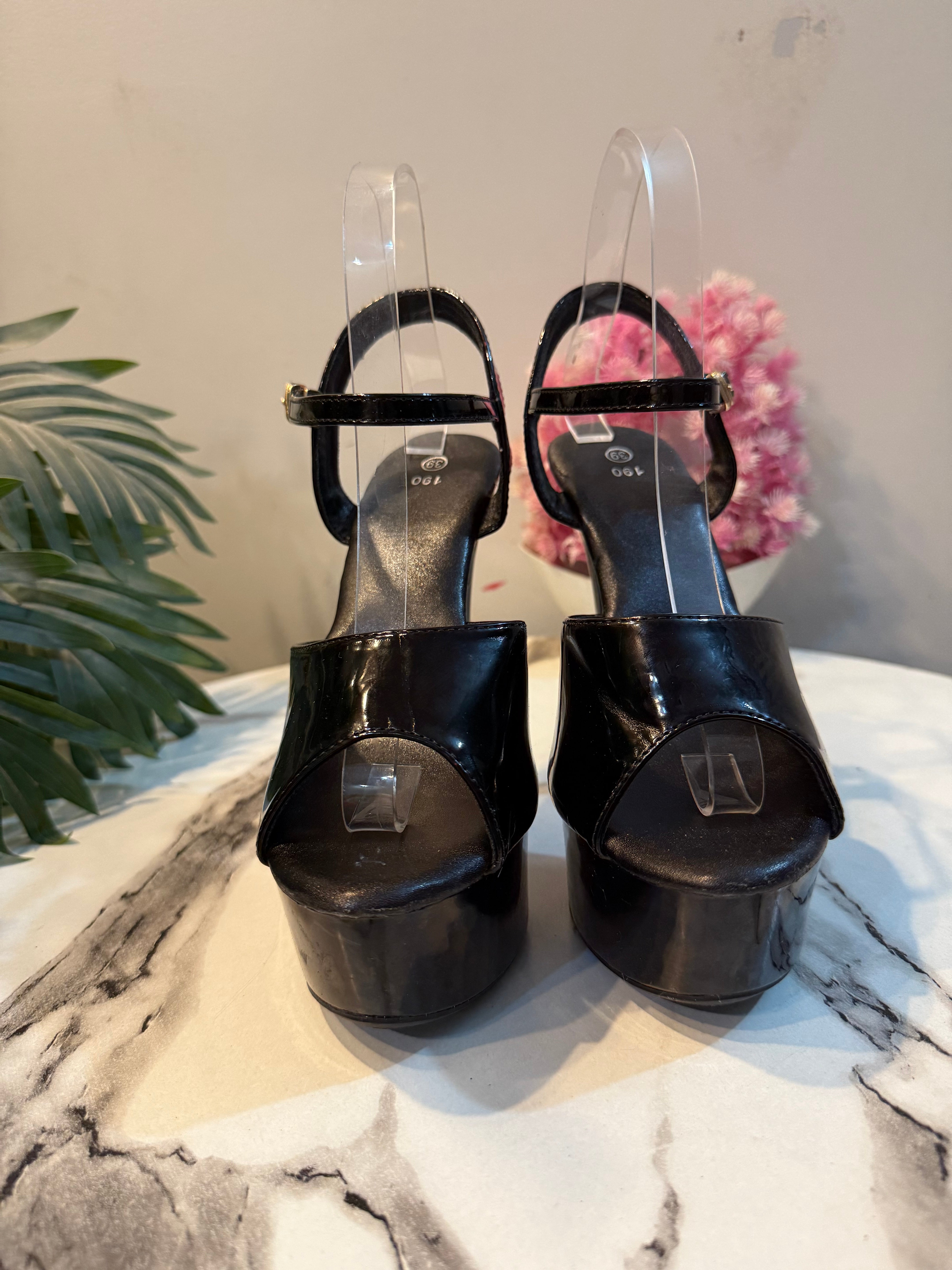 Black pencil heel