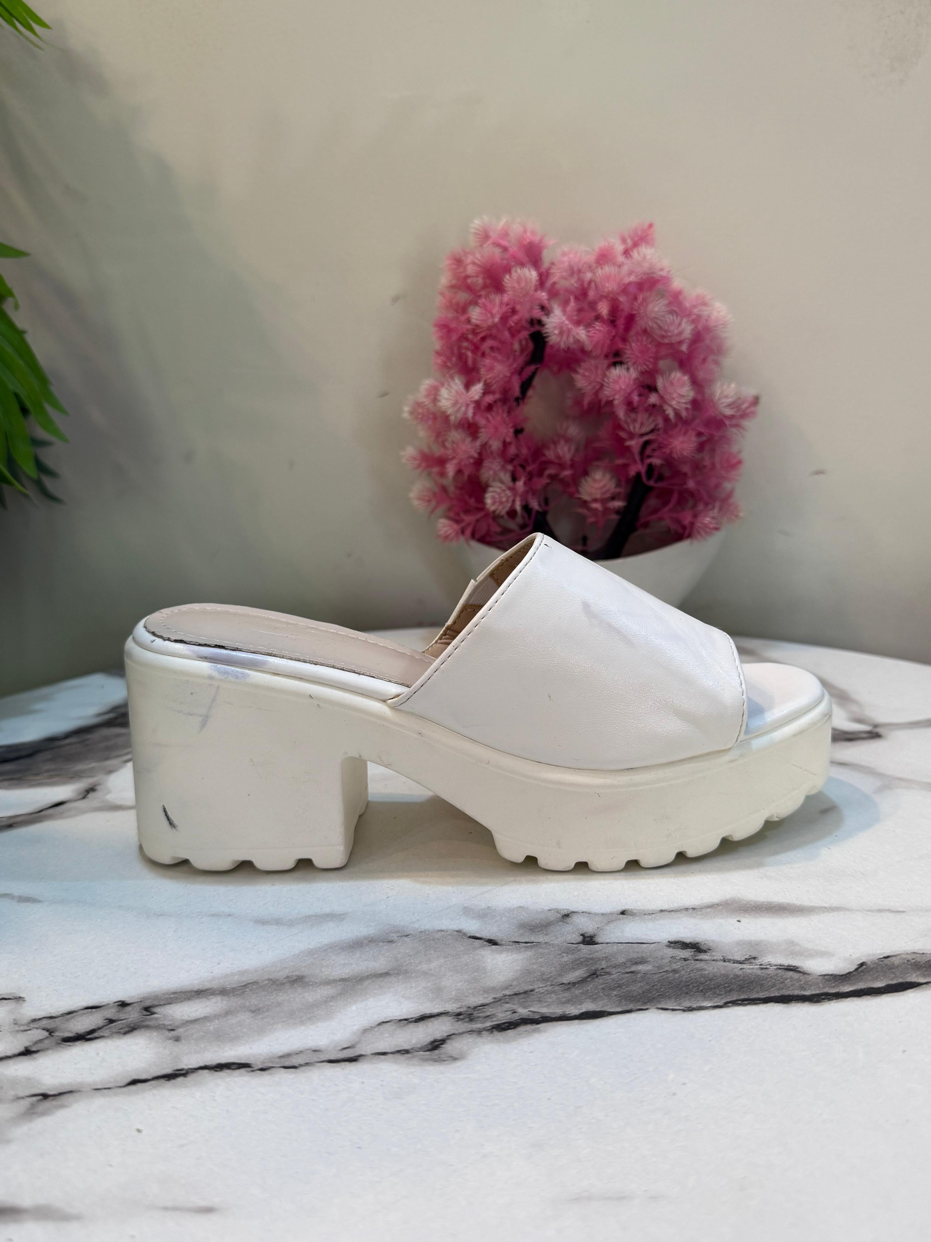 White block heel