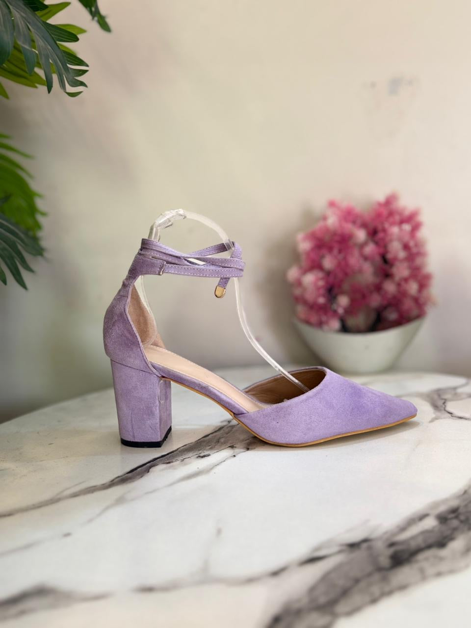 Lavender coat shoes