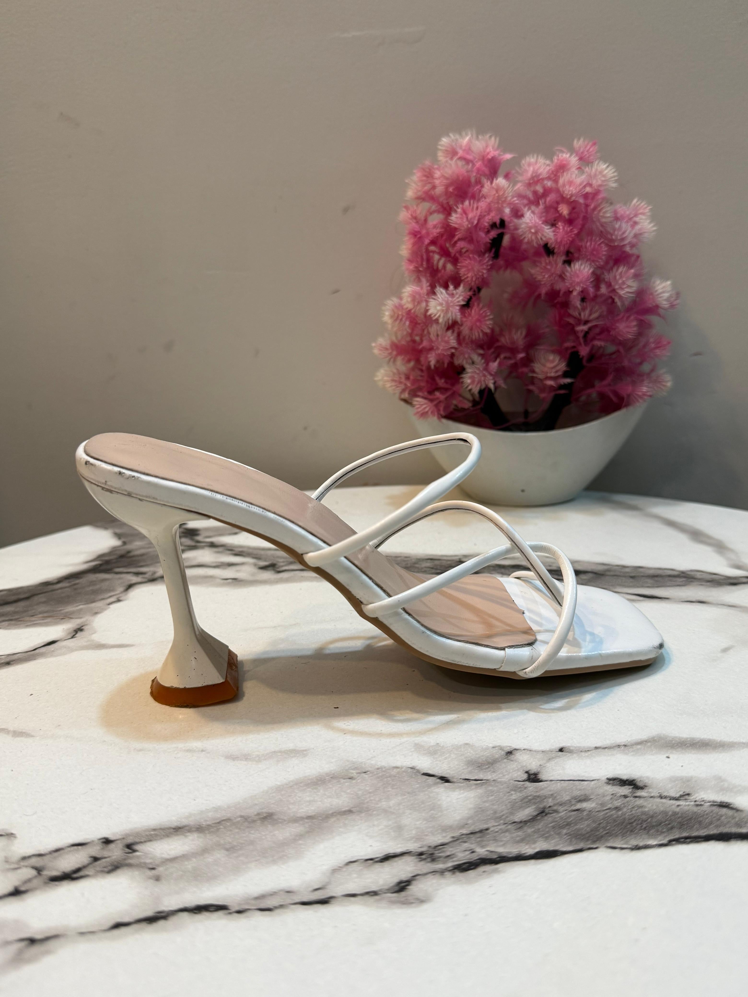 White kitten heel