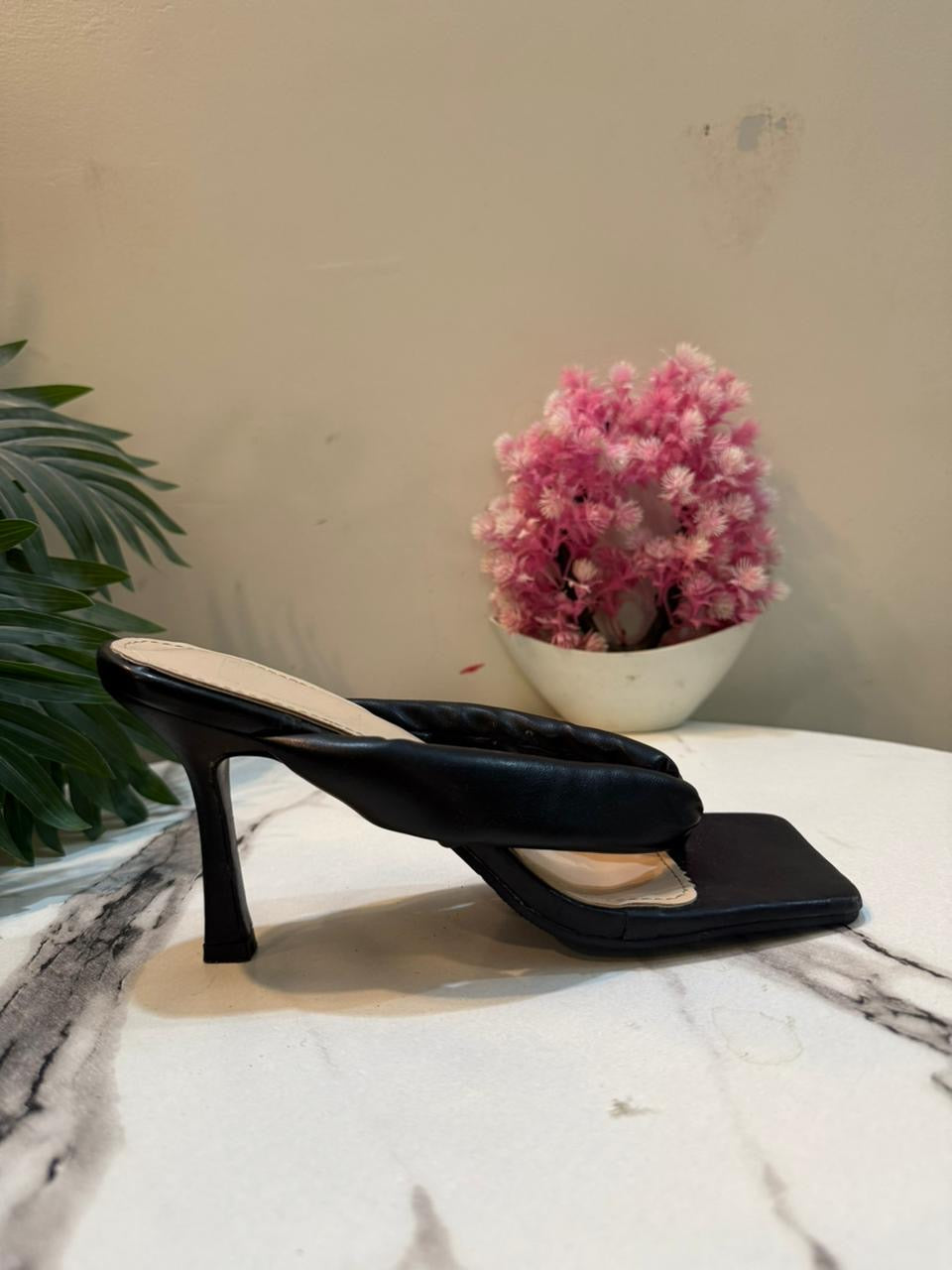 Black kitten heel
