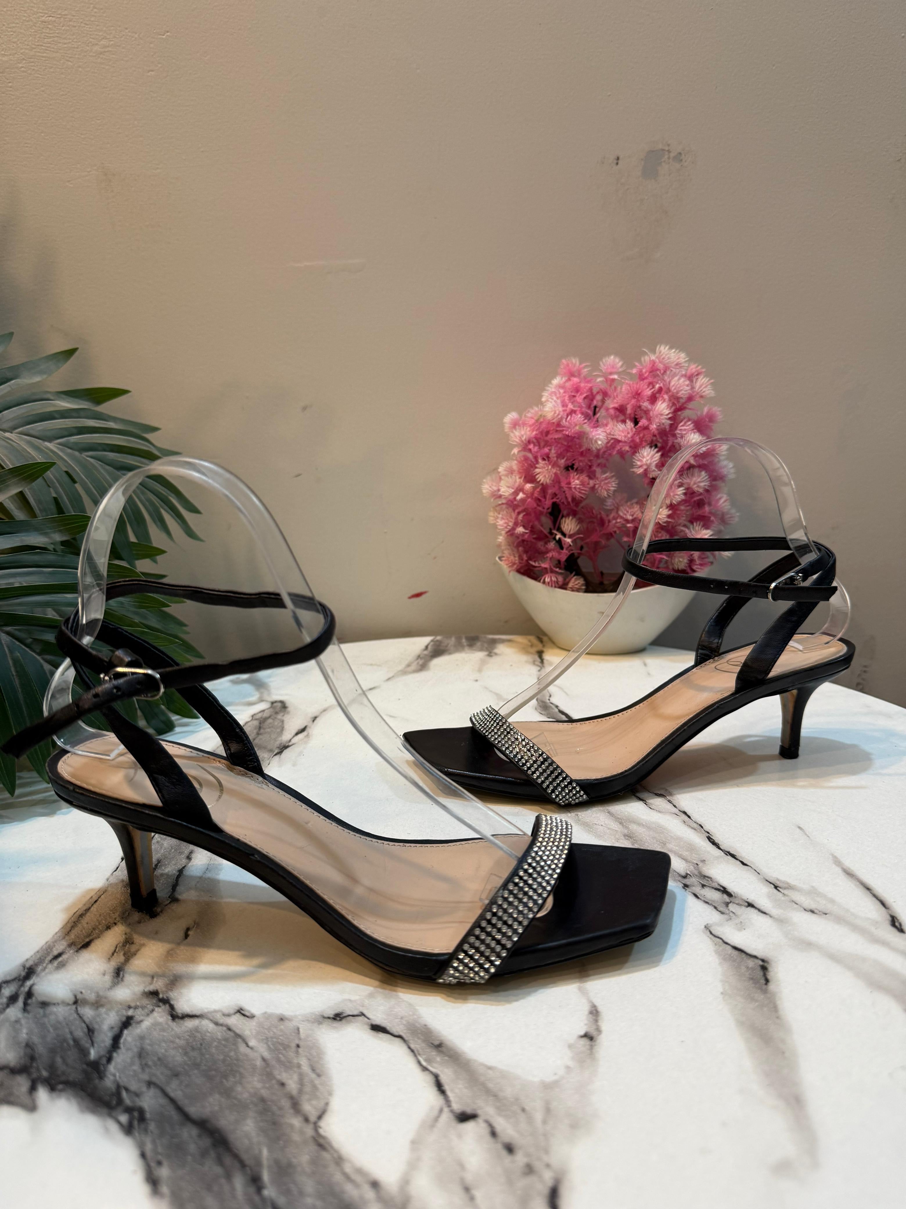 Black kitten heel