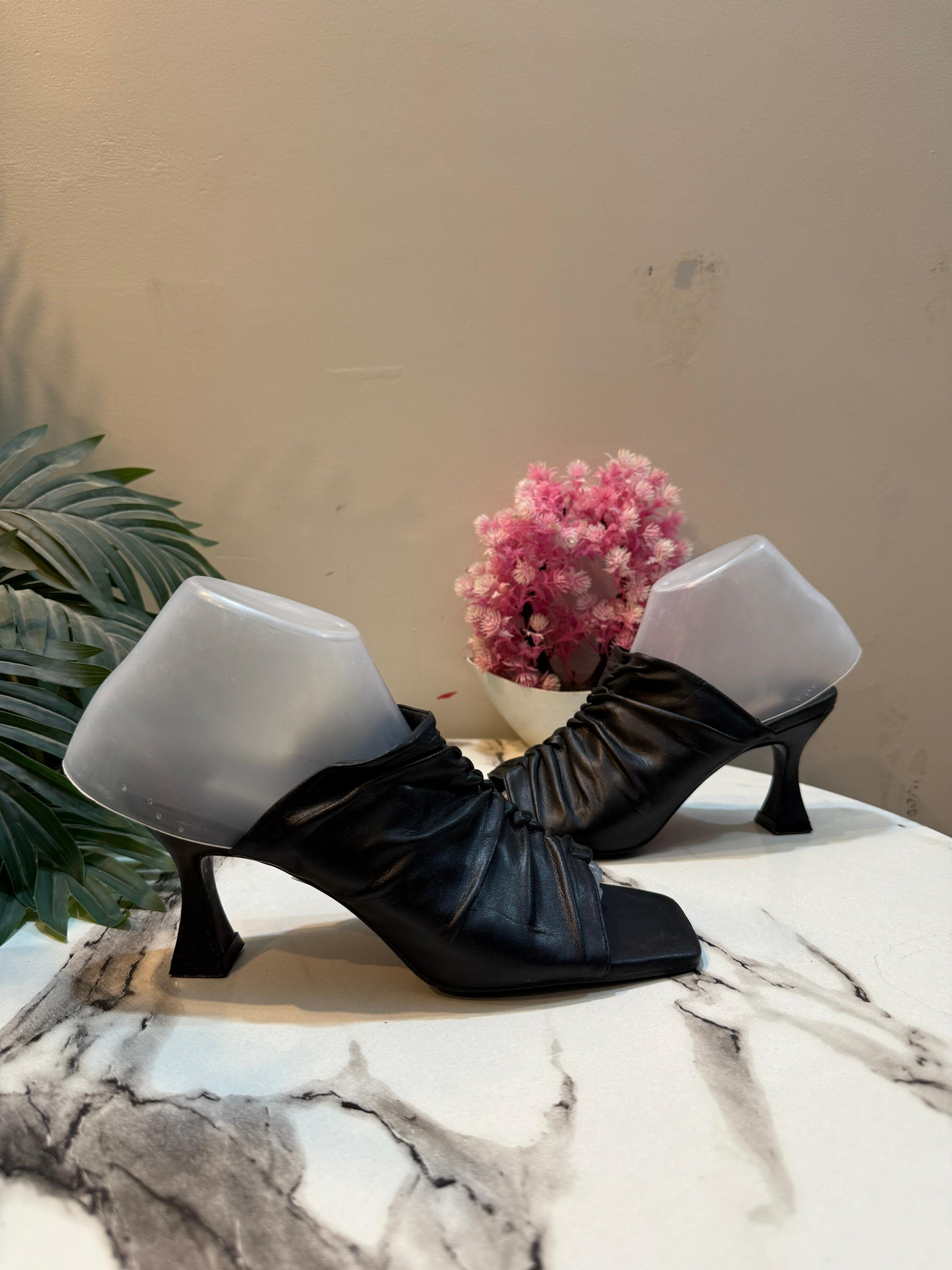 Black kitten heel
