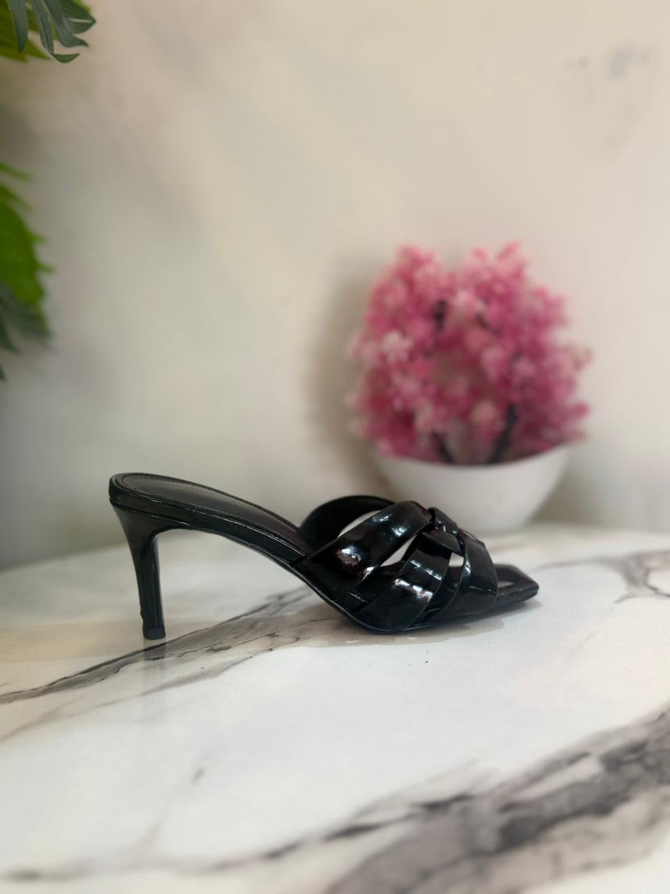 Black kitten heel