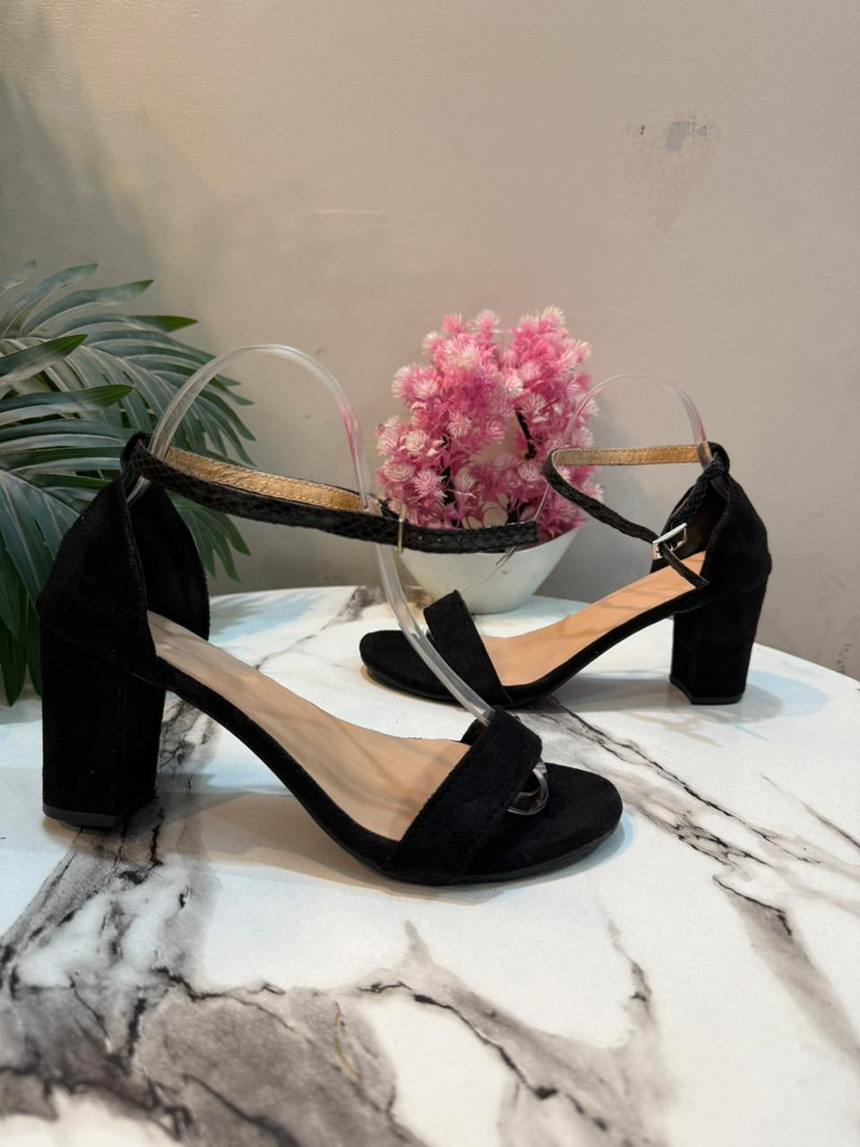 Black block heel