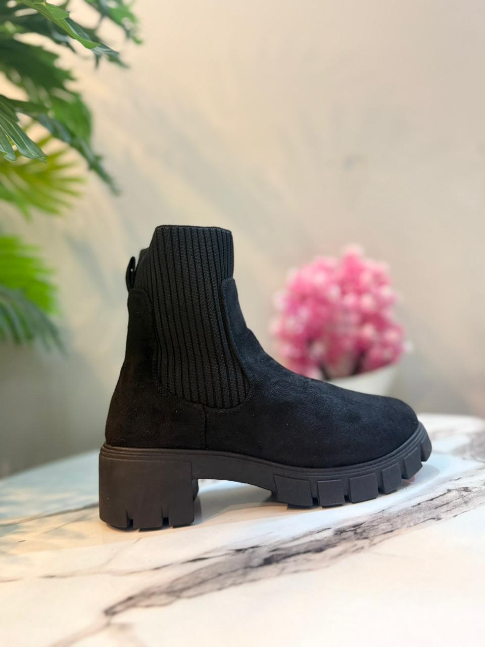 Black suede ankle boot (Unknown)