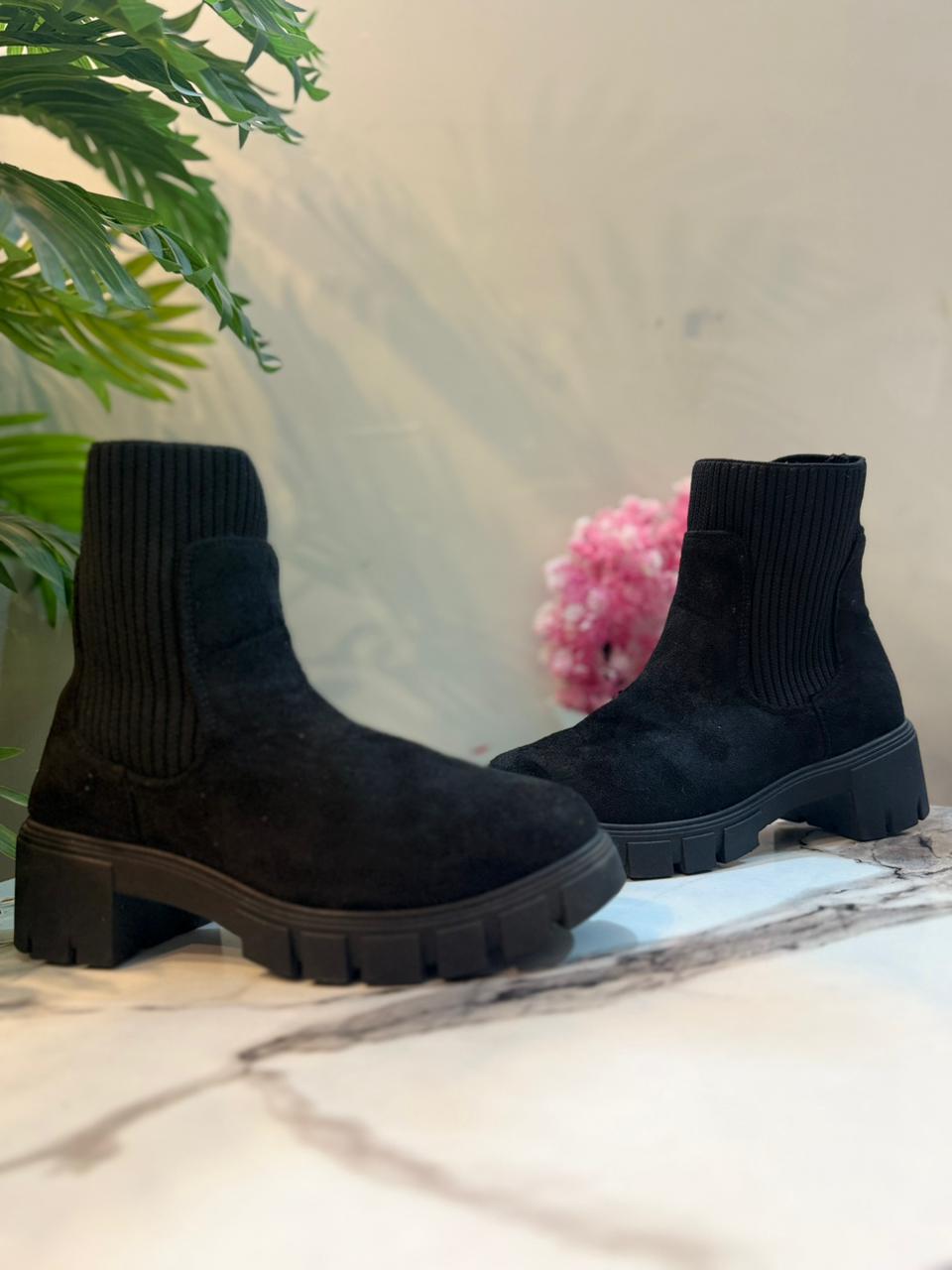 Black suede ankle boot (Unknown)