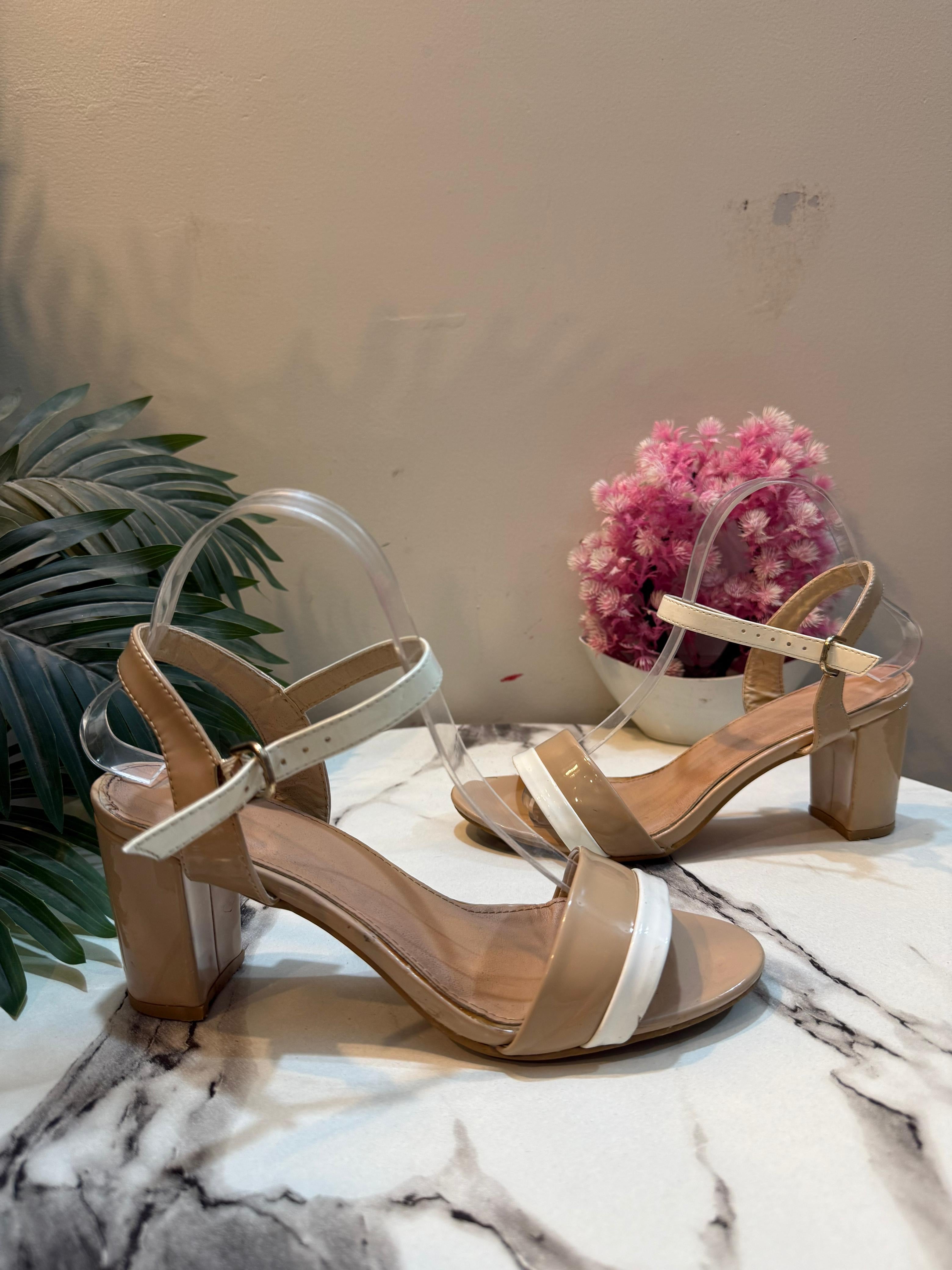 Brown block heel