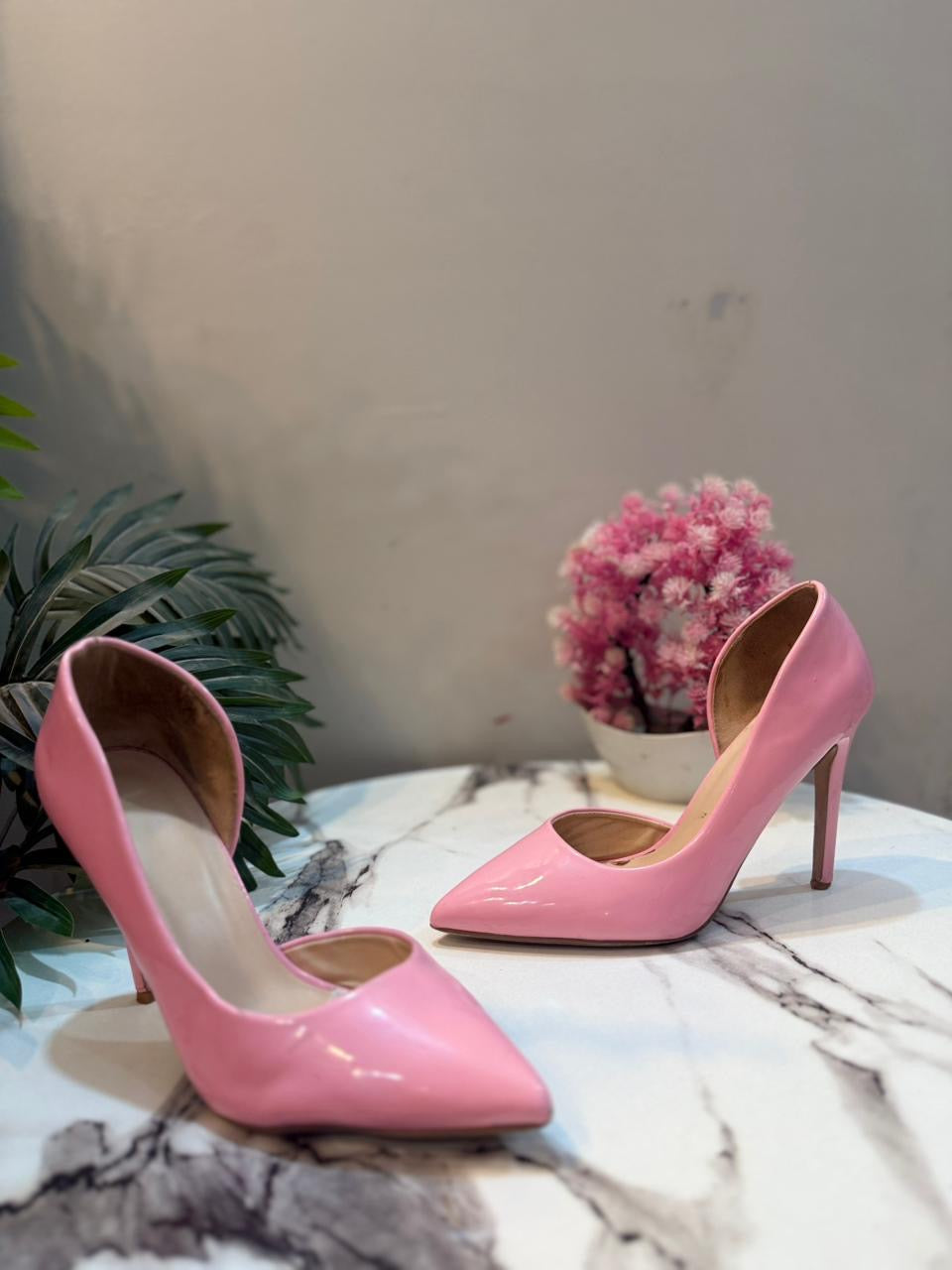 Pink coat shoes