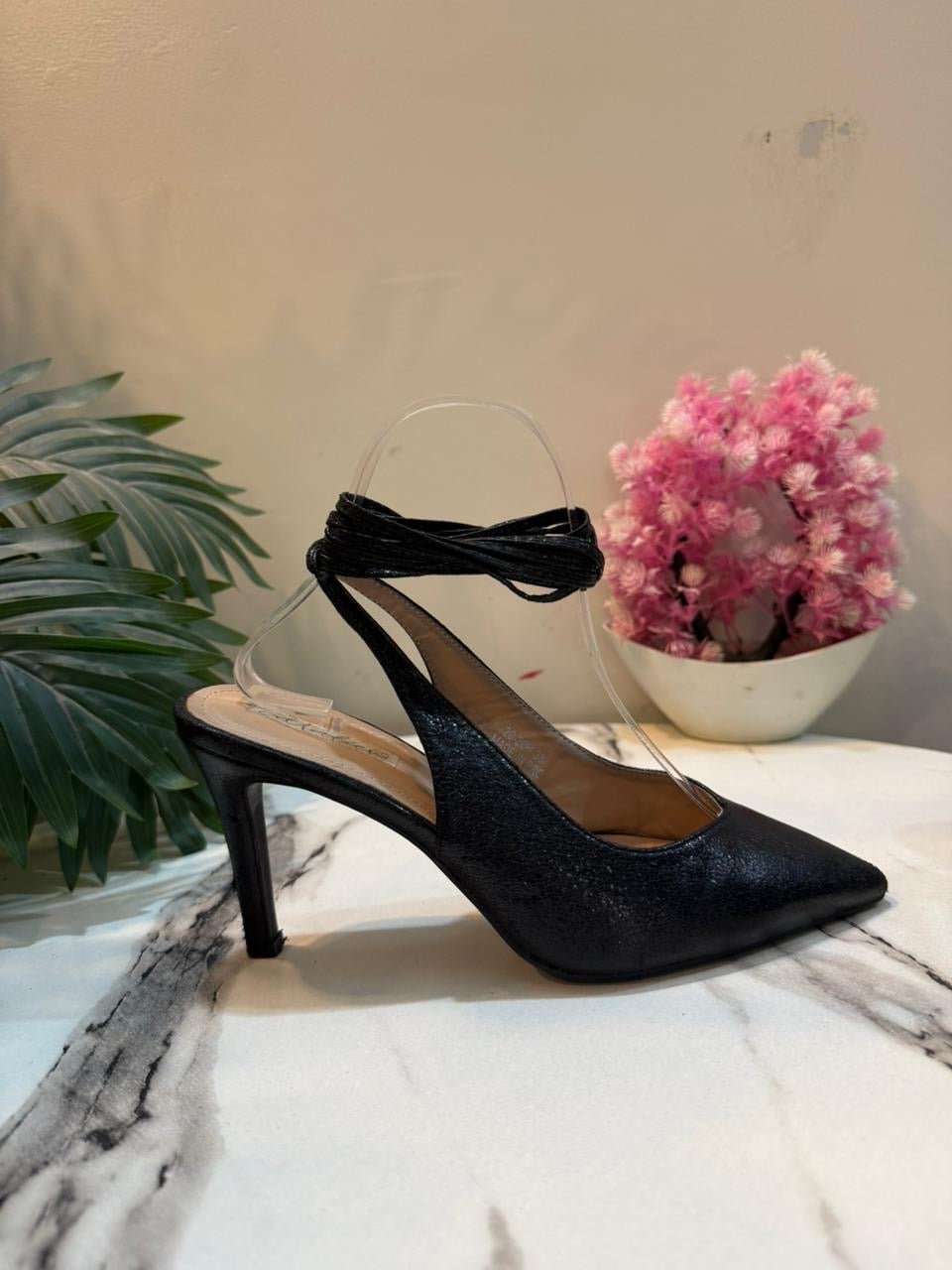 Black laceup shoes
