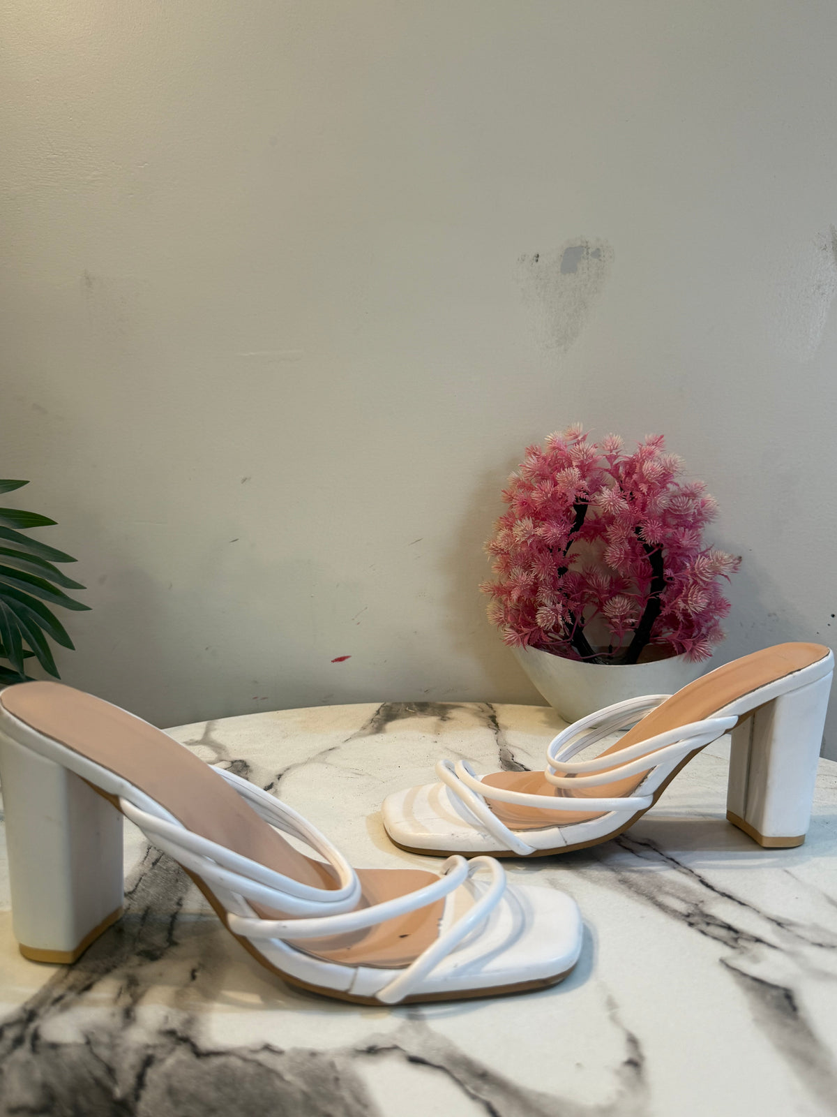 White block heel