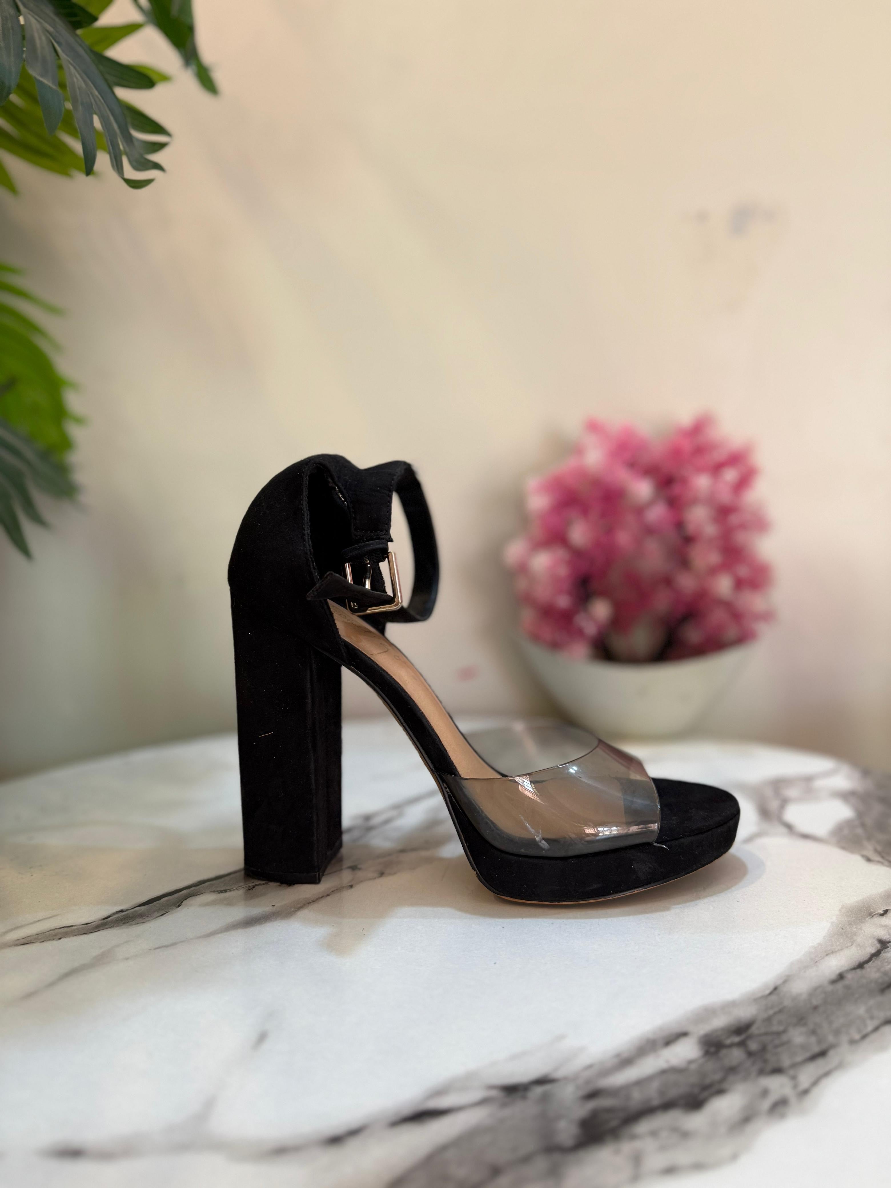 Black block heel