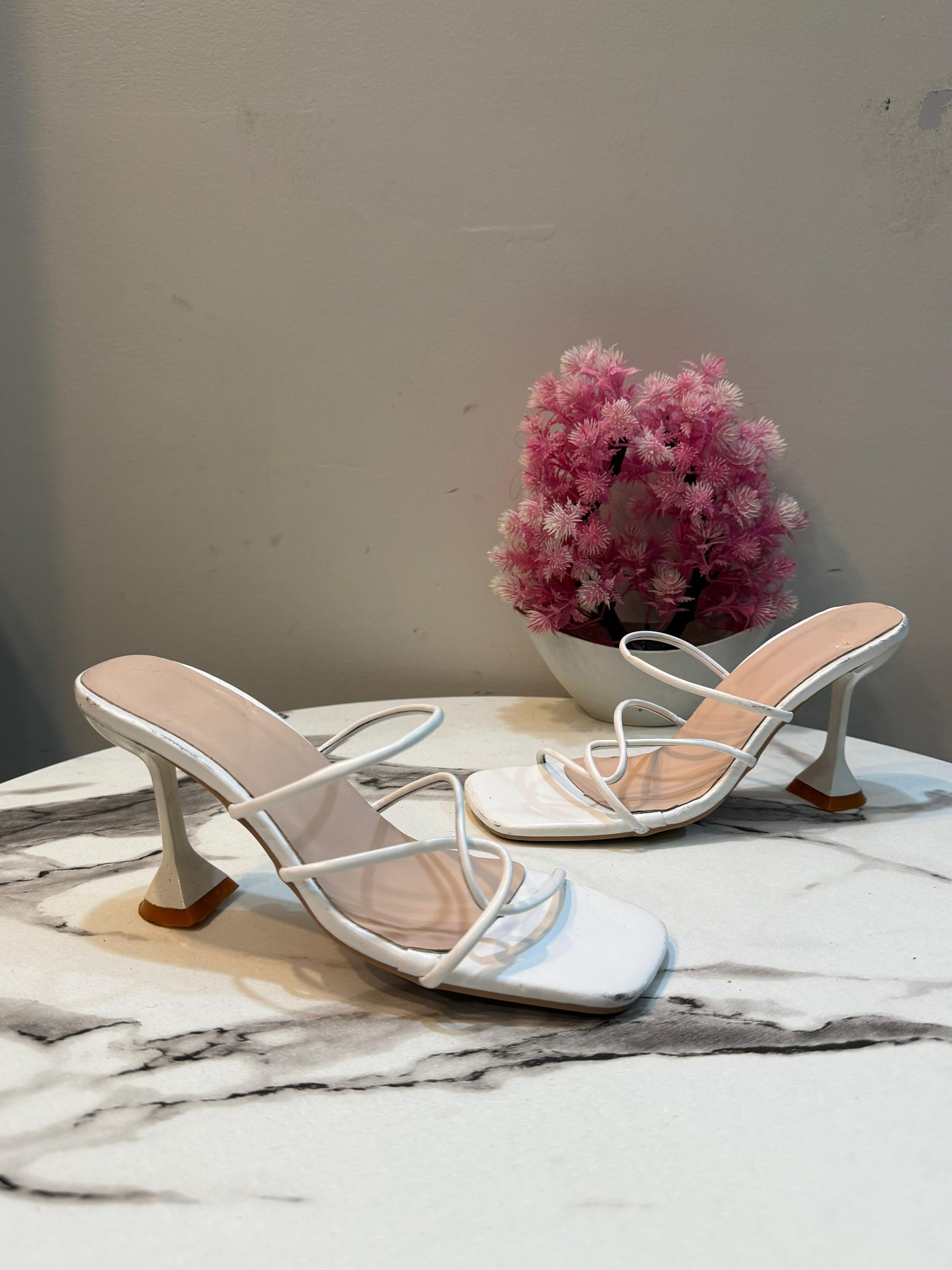 White kitten heel