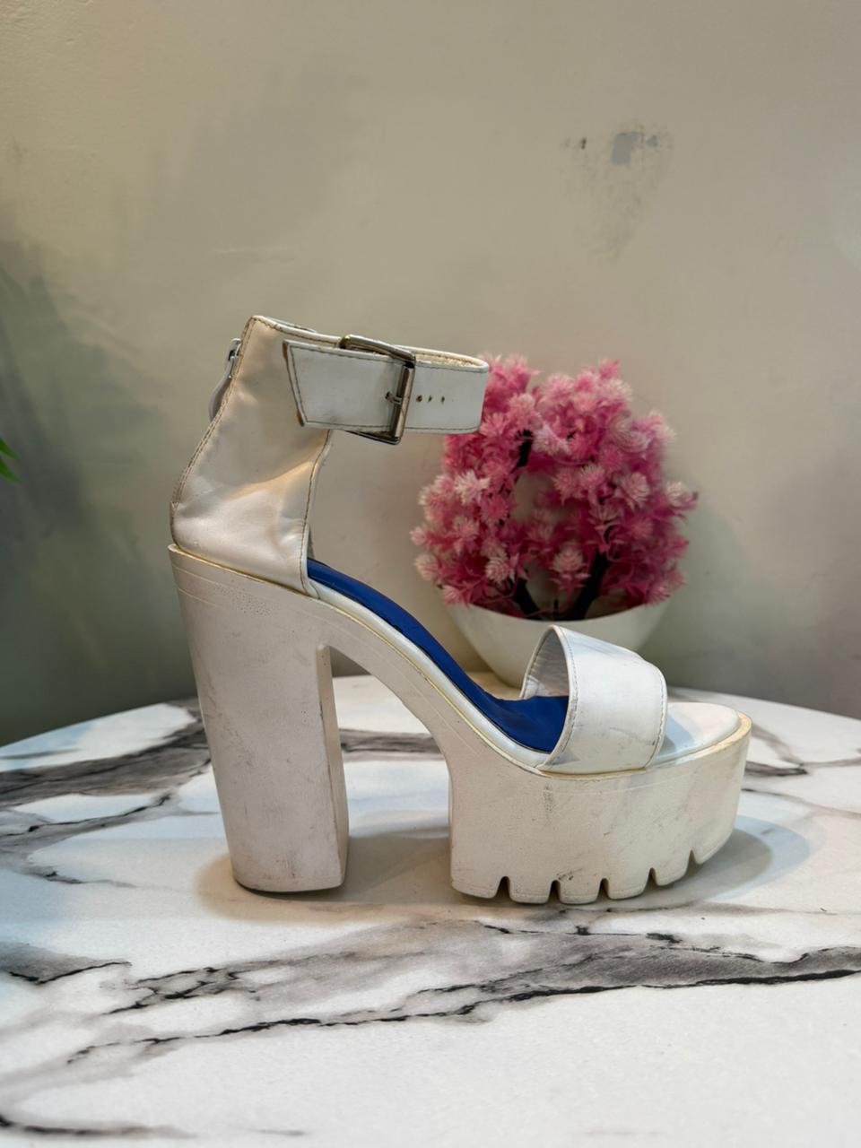 White block heel