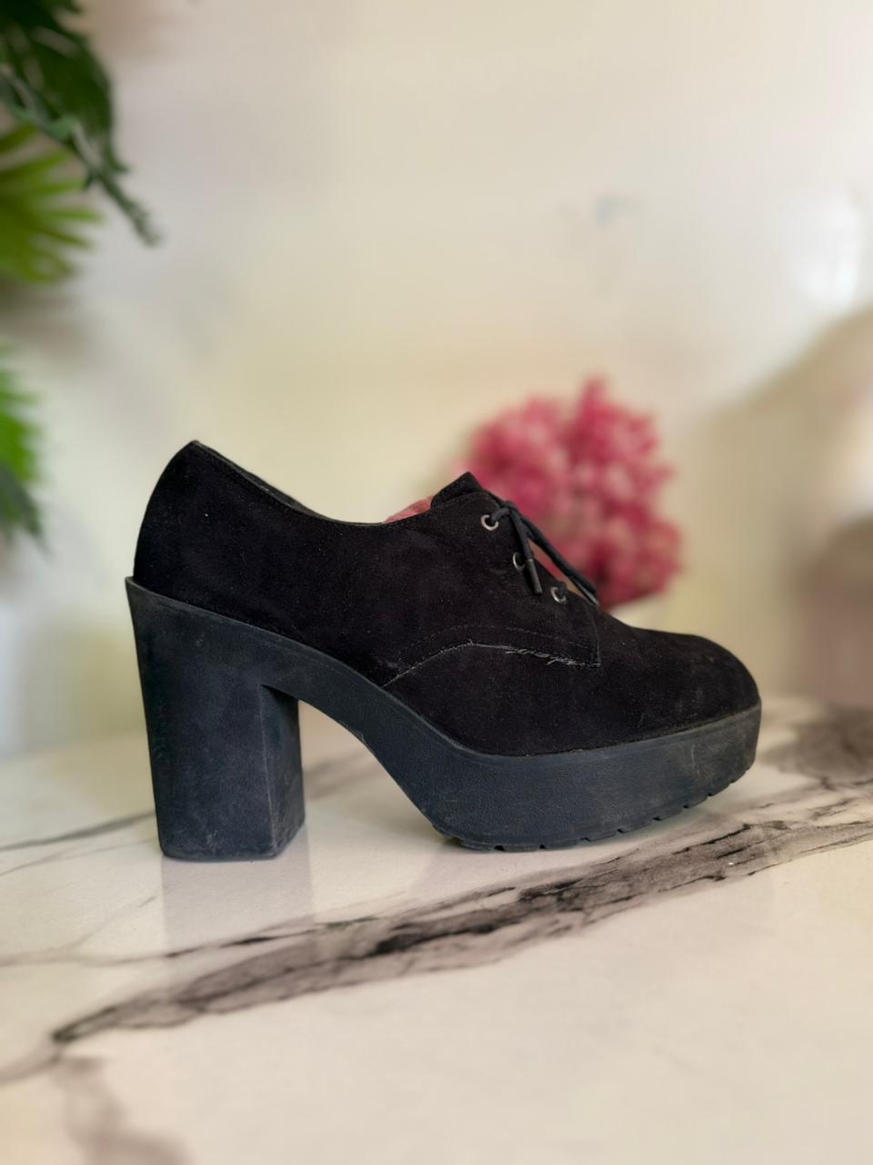black suede lace up ankle boot (New look)
