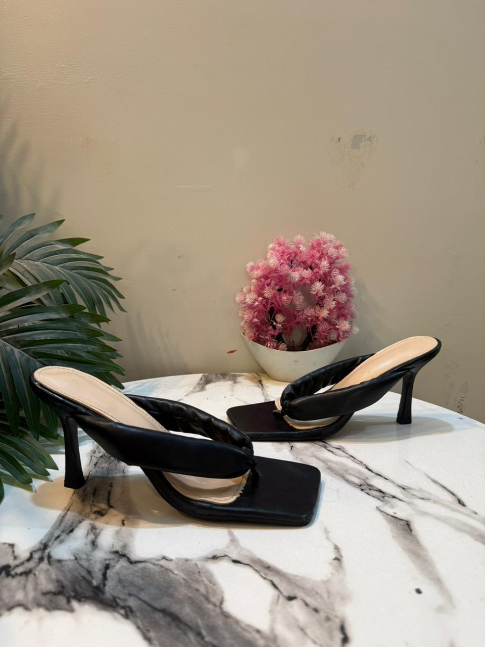 Black kitten heel