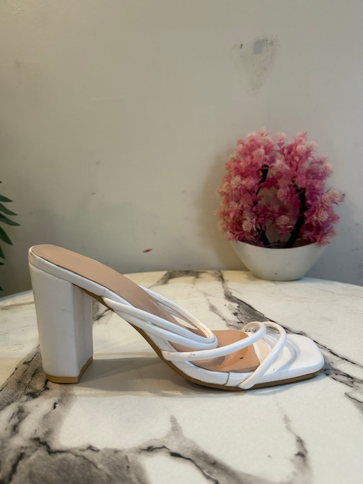 White block heel