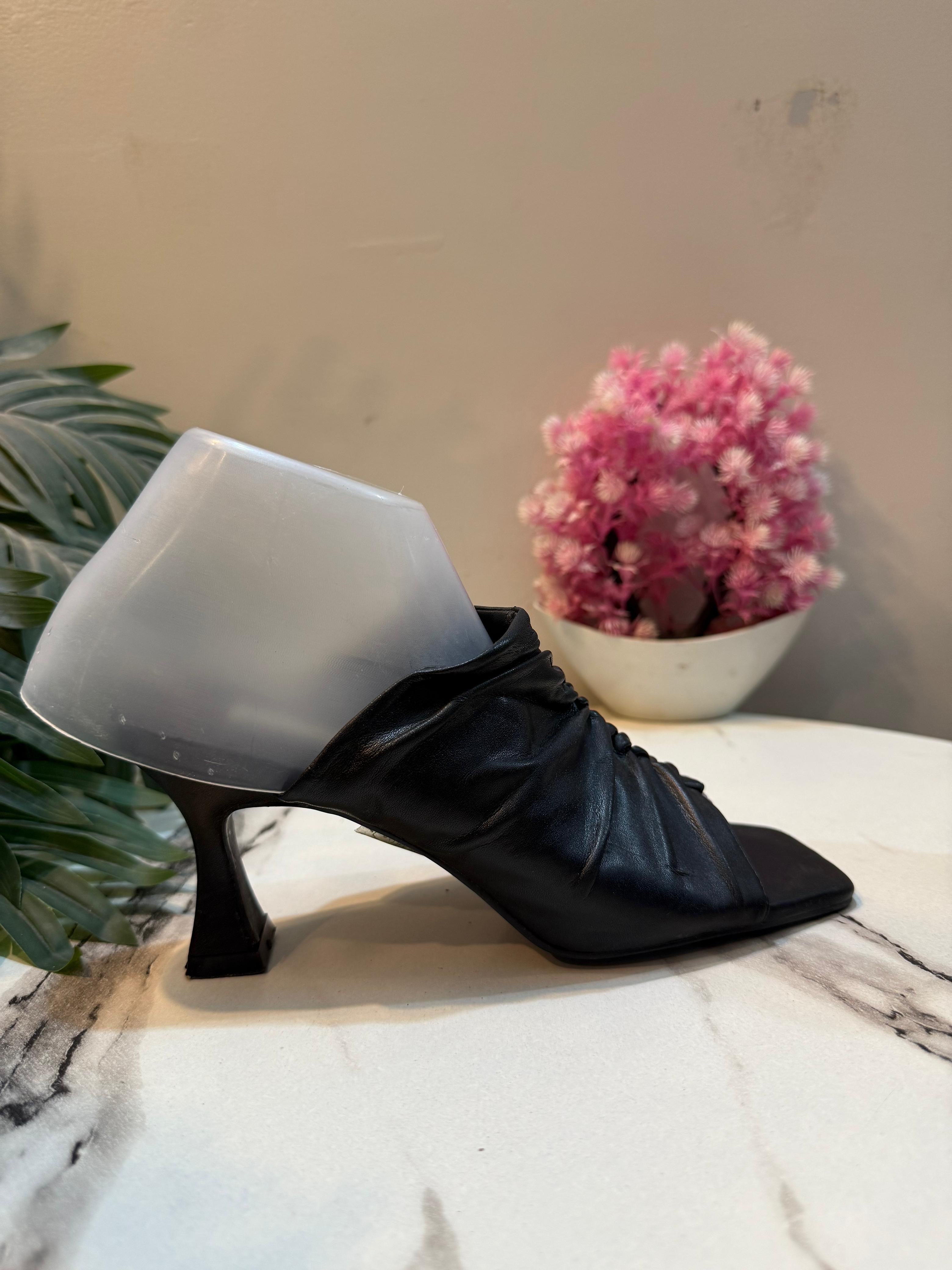 Black kitten heel