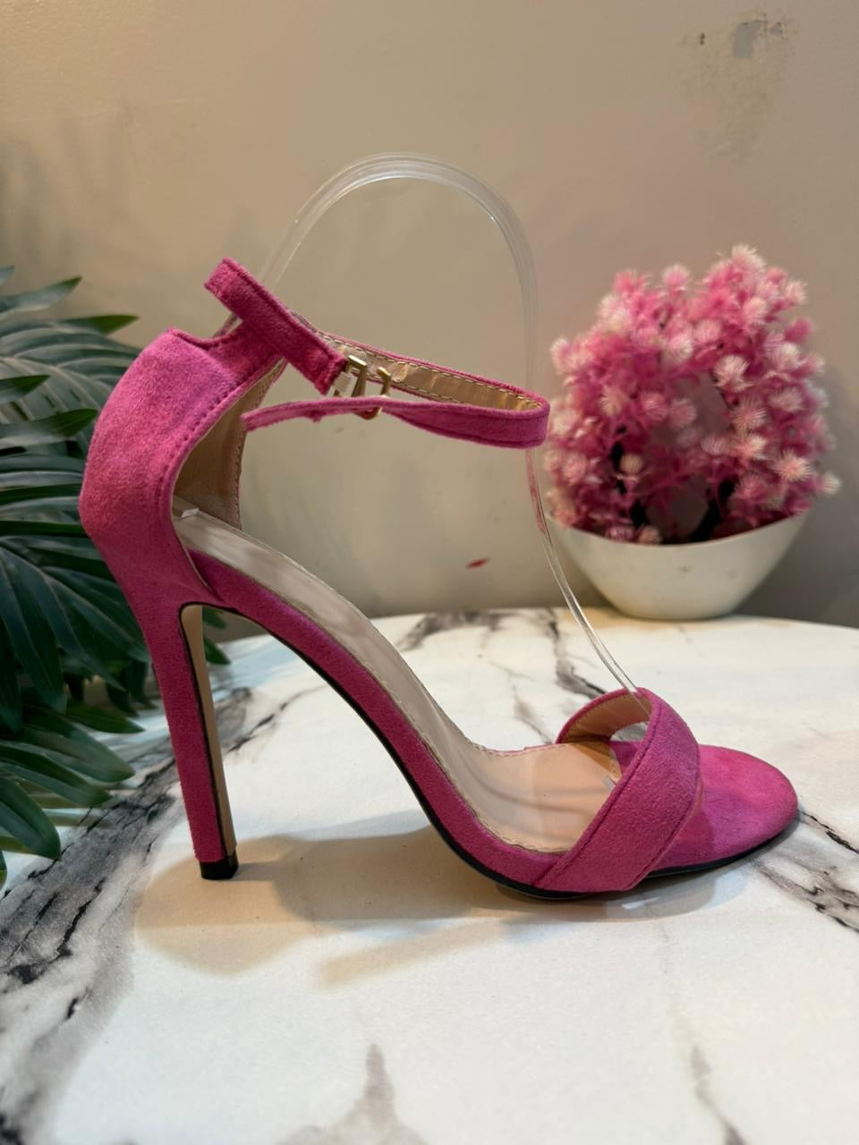 Pink pencil heel