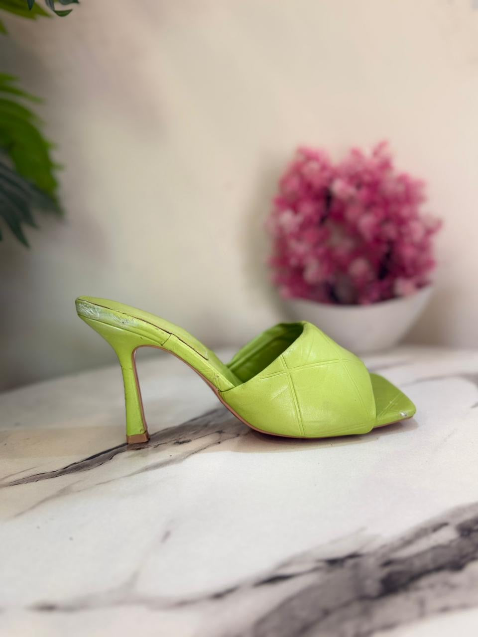 Green kitten heel