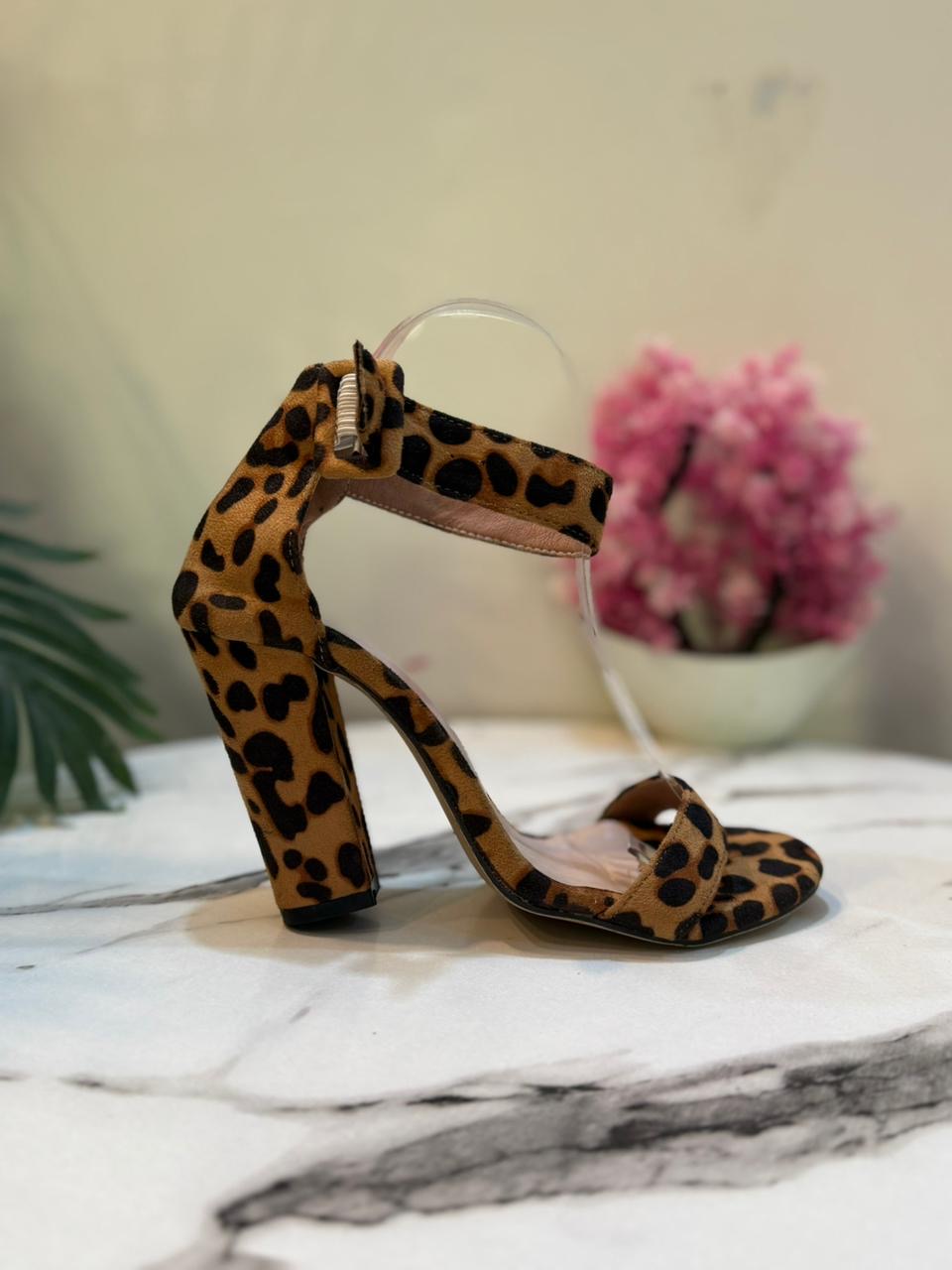 Cheetah print block heel