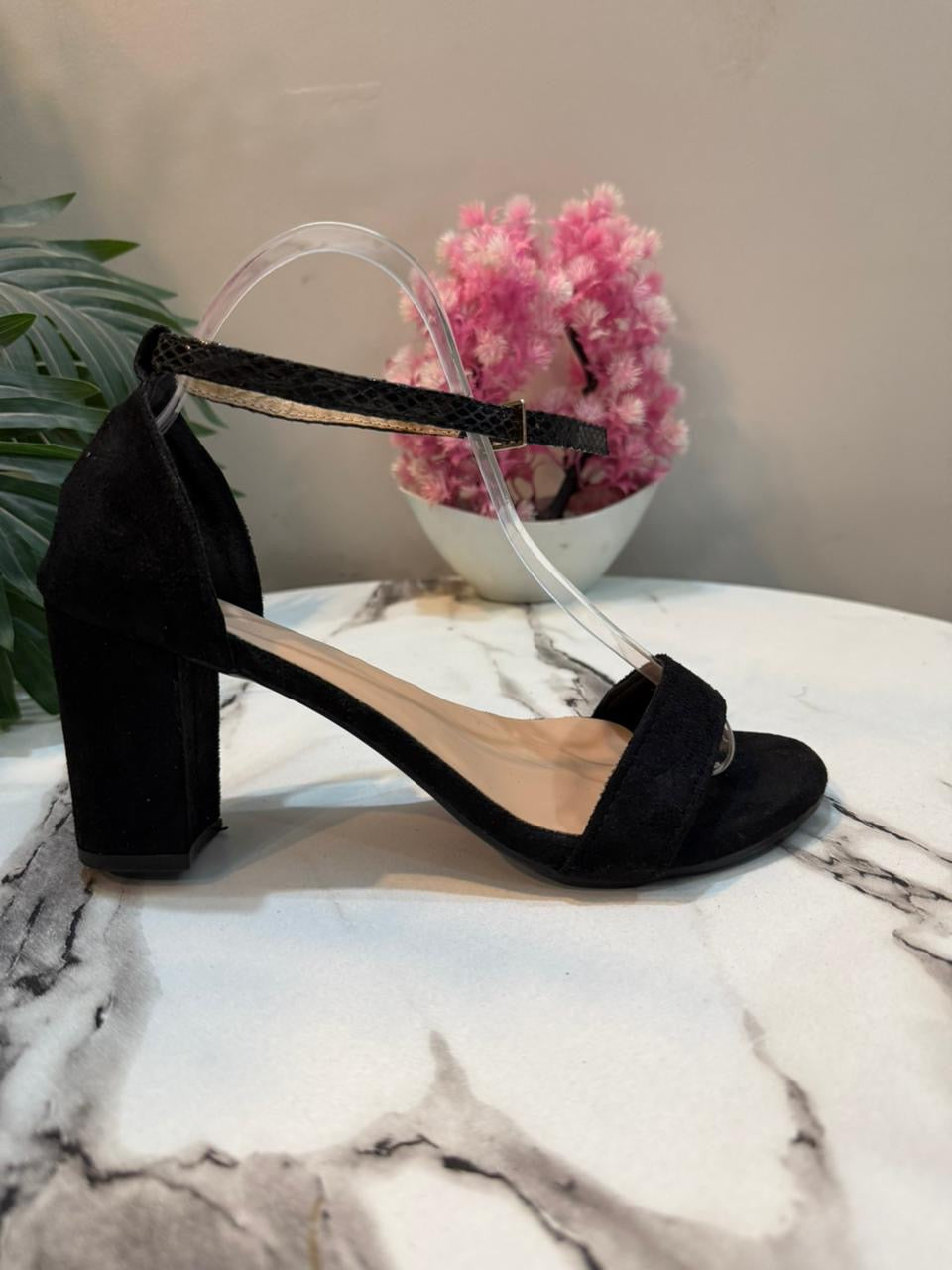 Black block heel