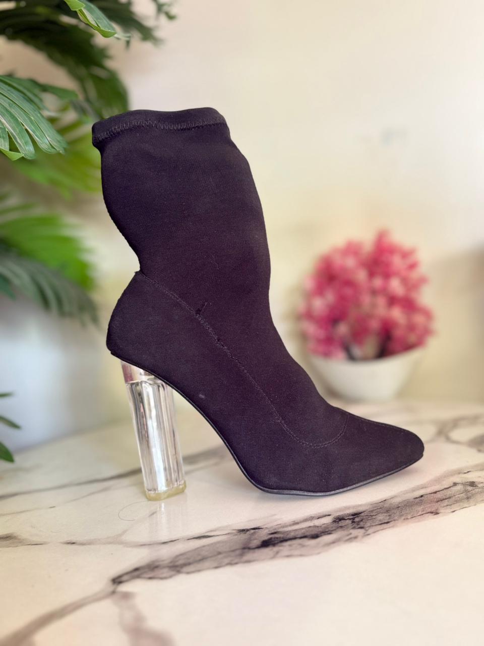 Black sock ankle boot (Unknown)