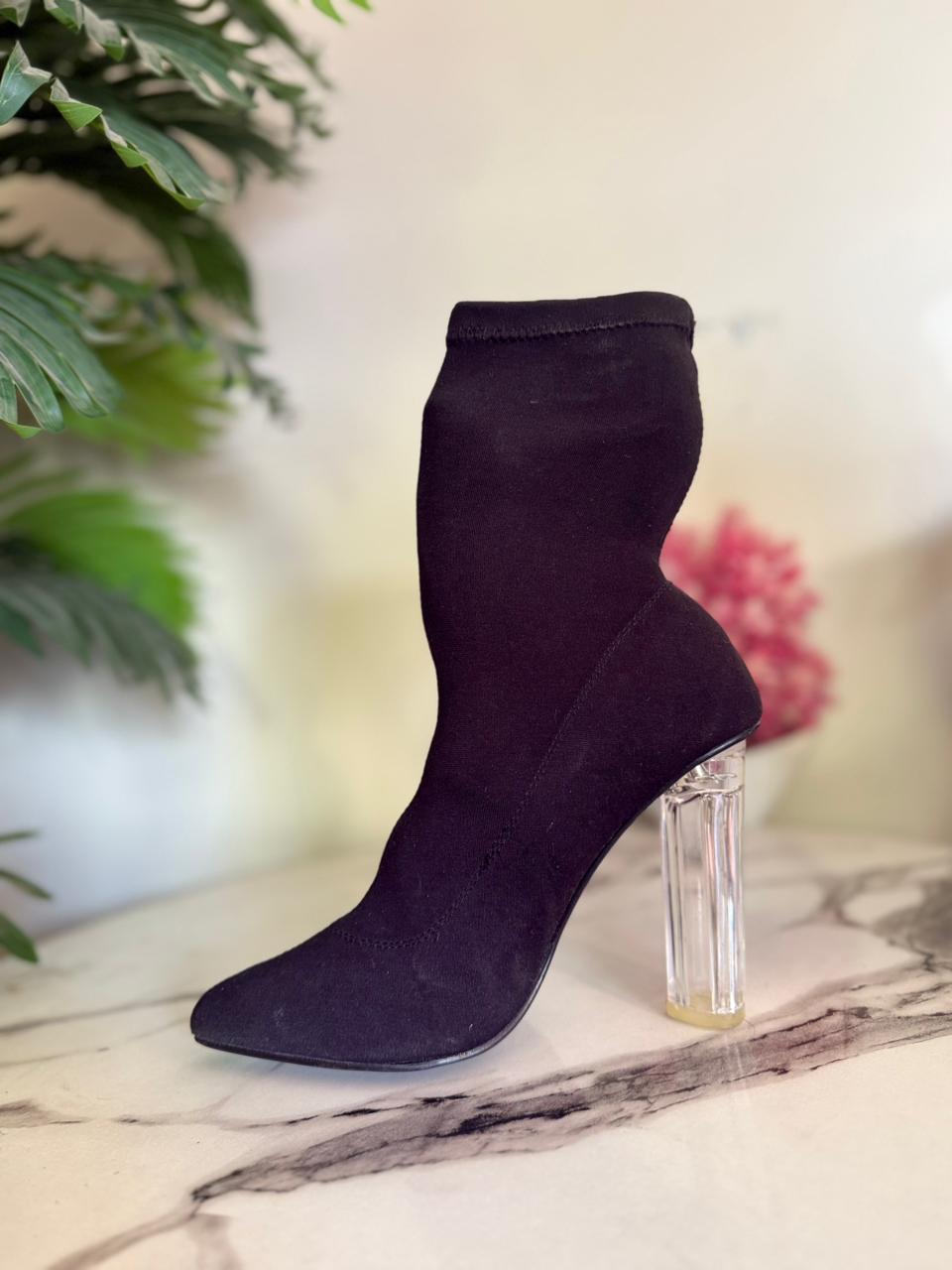 Black sock ankle boot (Unknown)