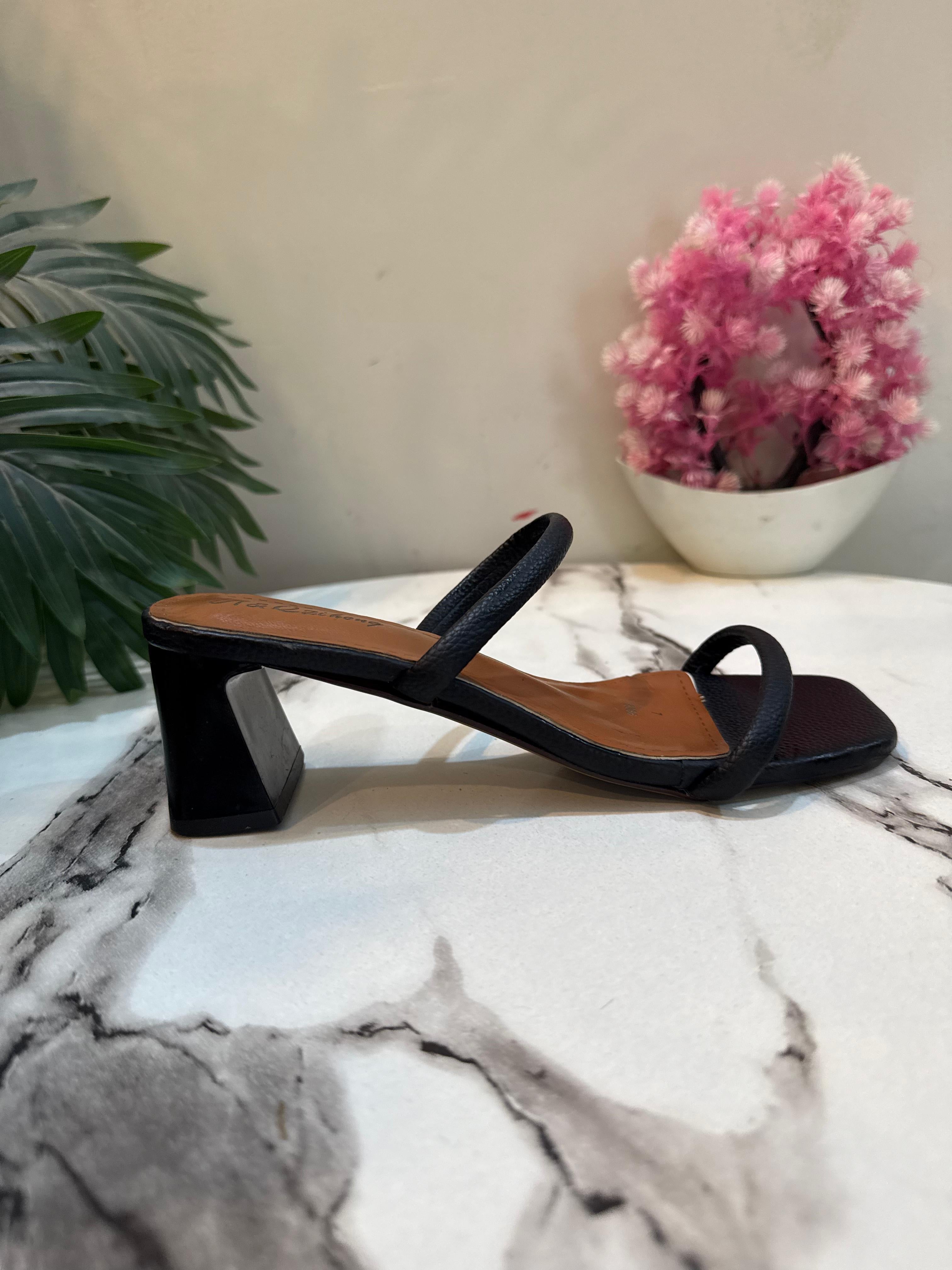 Black kitten heel