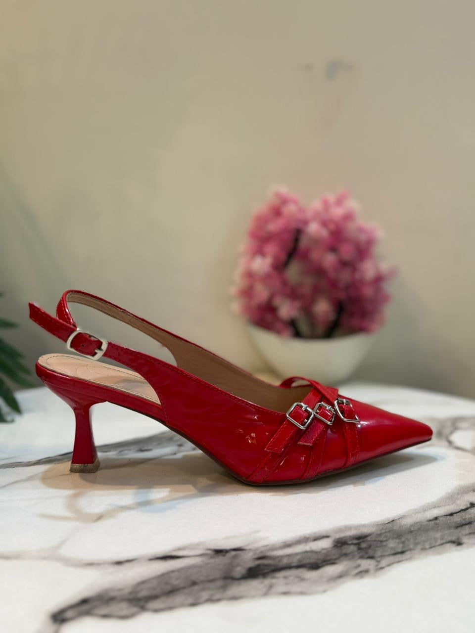 Red sling back