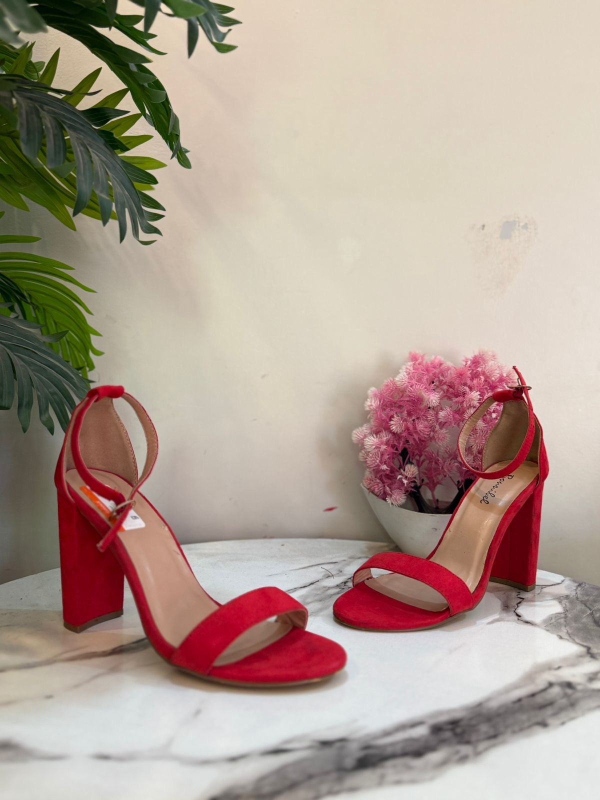 Red block heel
