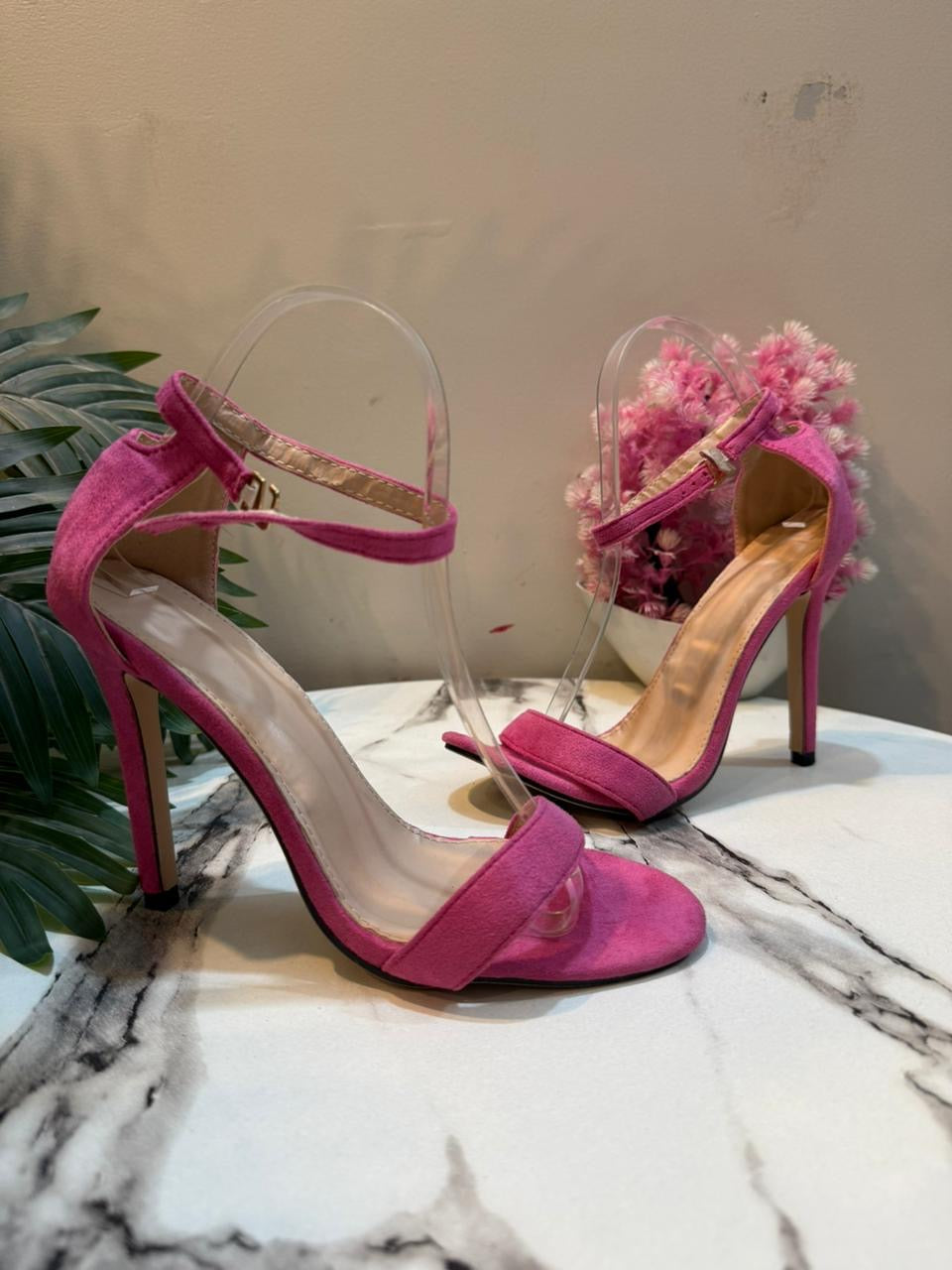 Pink pencil heel