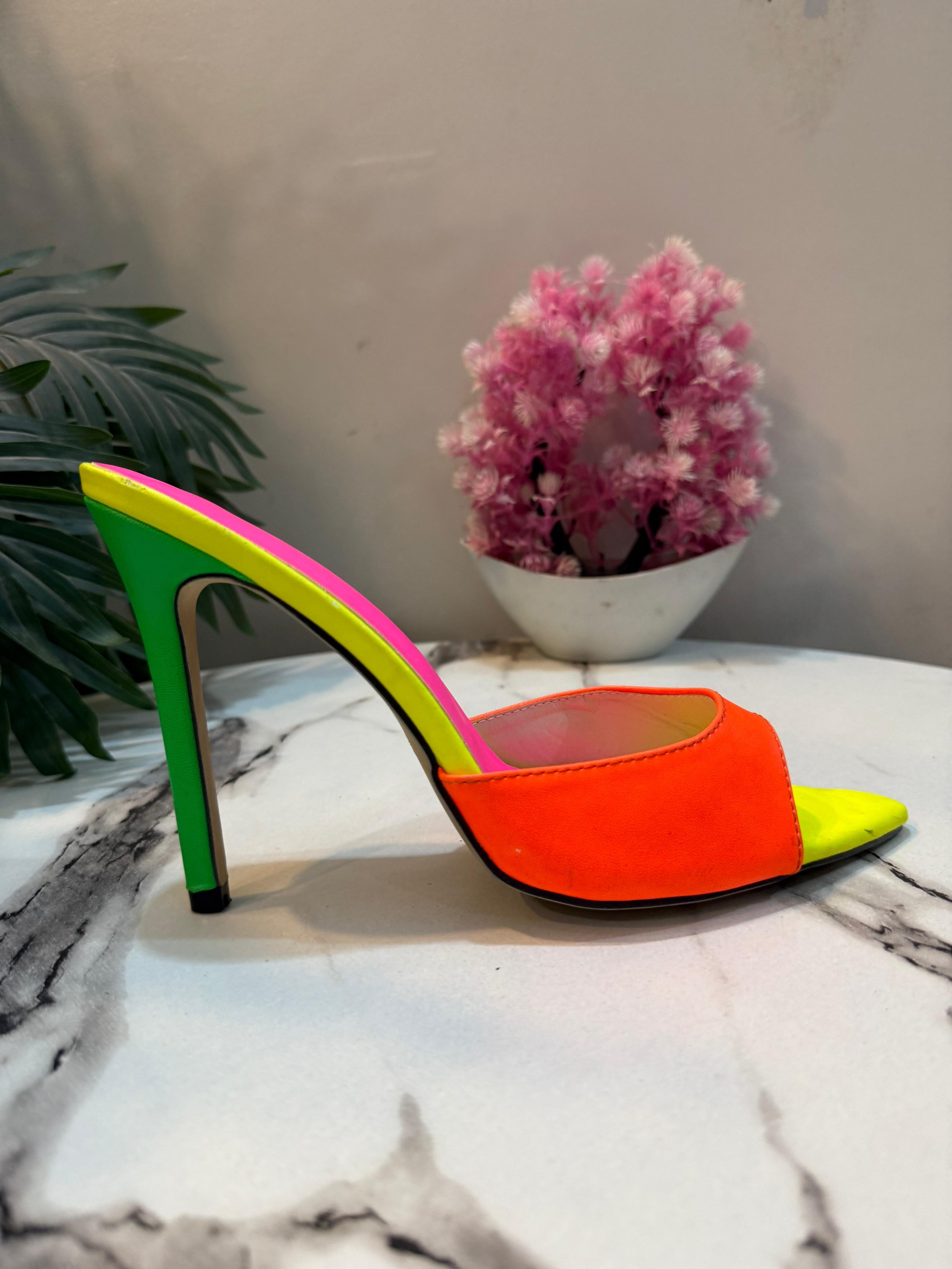 Neon colour pencil heel