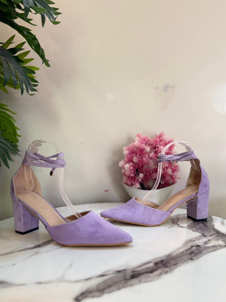 Lavender coat shoes