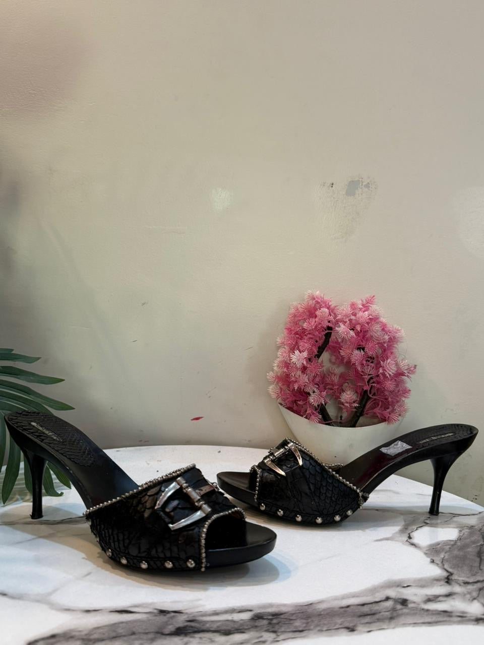 Black pencil heel