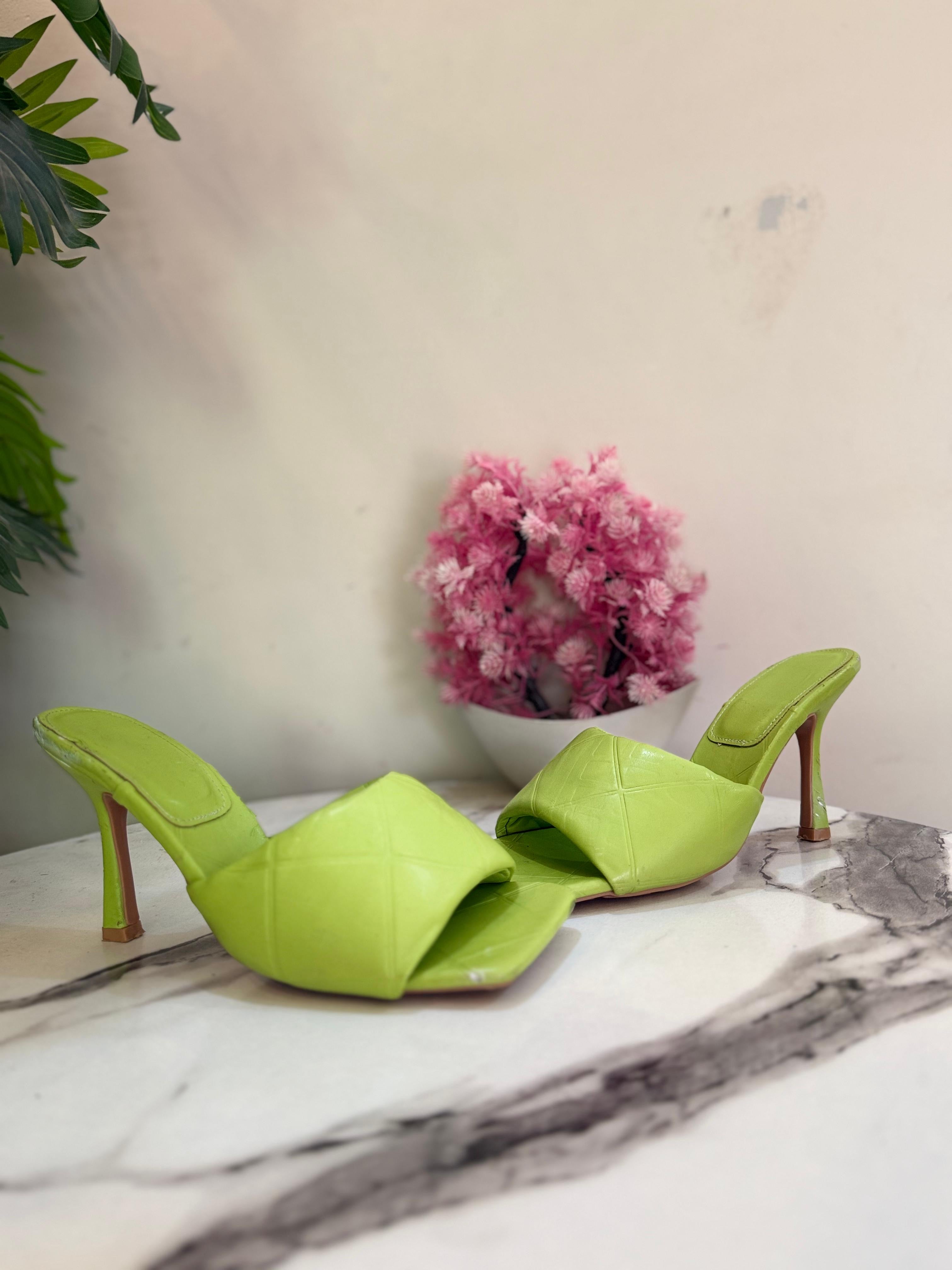 Green kitten heel