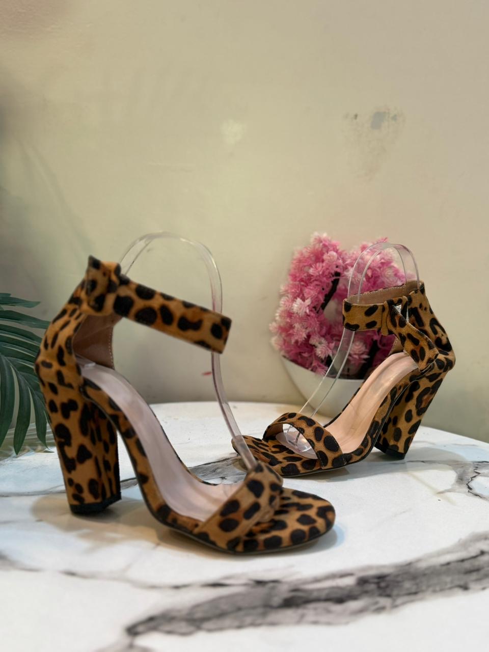Cheetah print block heel