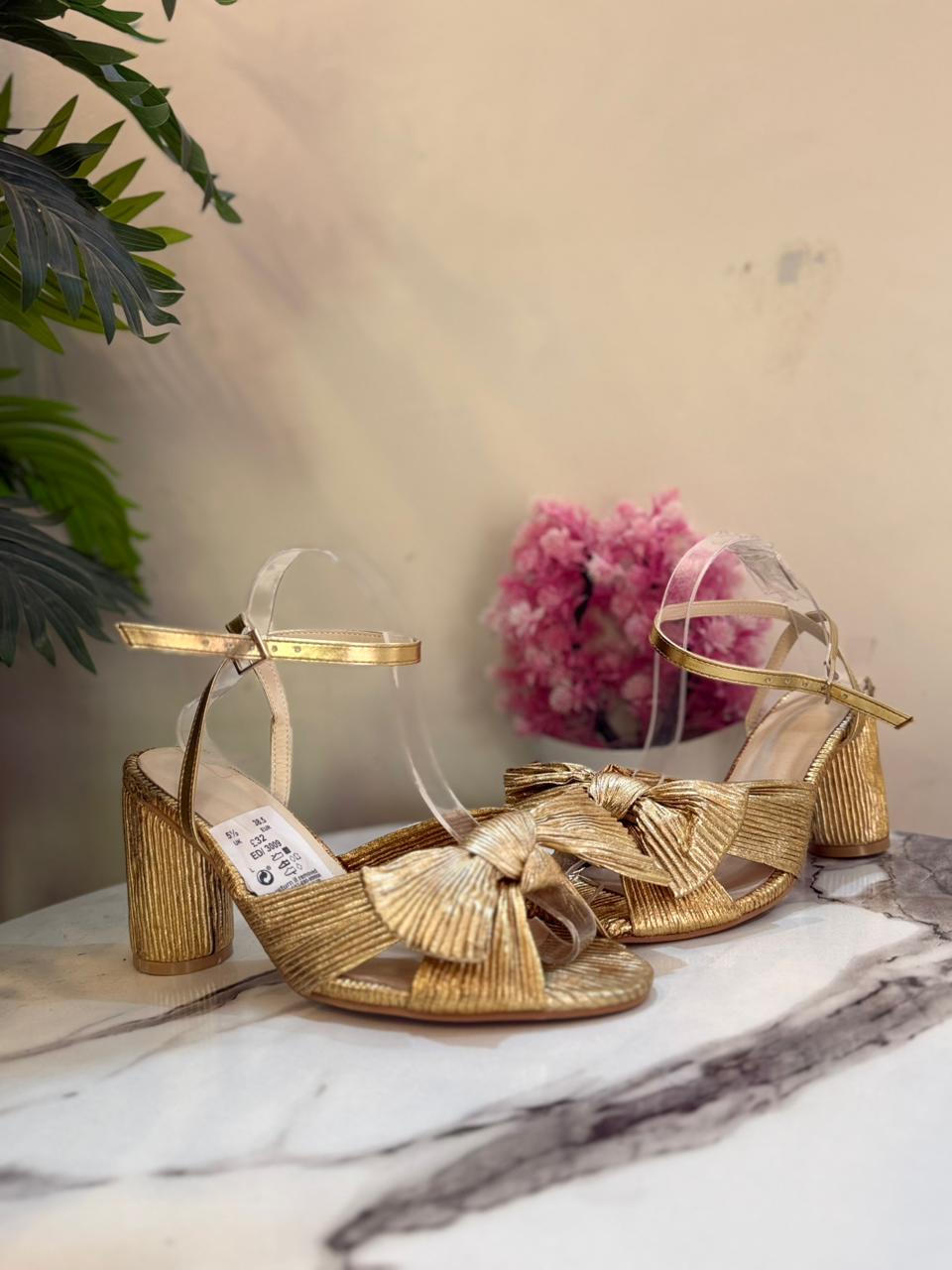 Golden block heel
