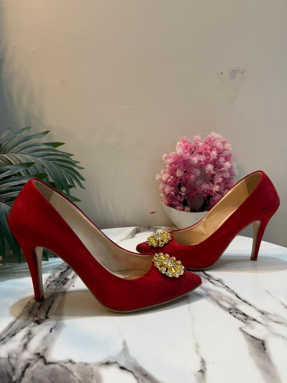 Red coat shoes