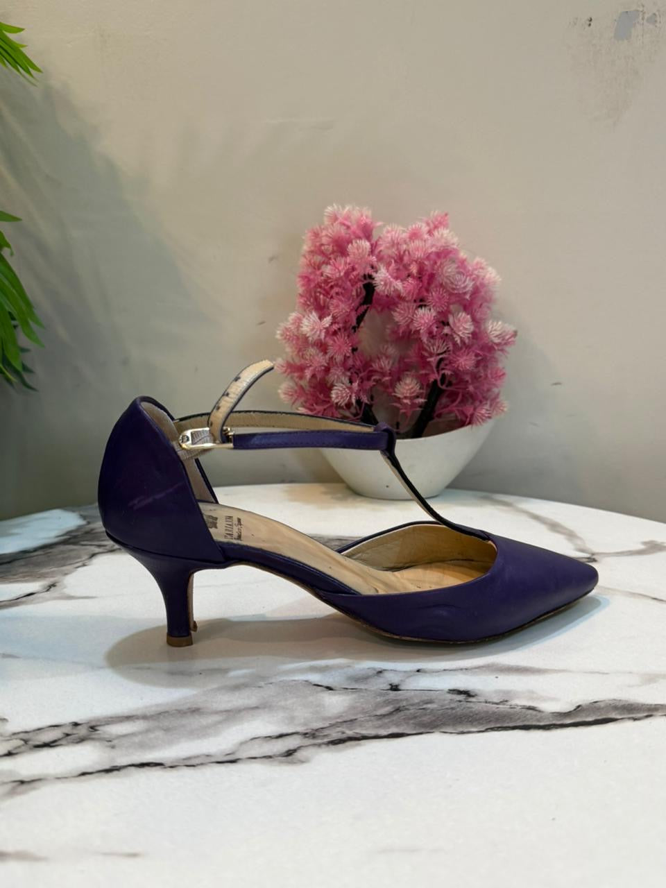 Purple coat shoes