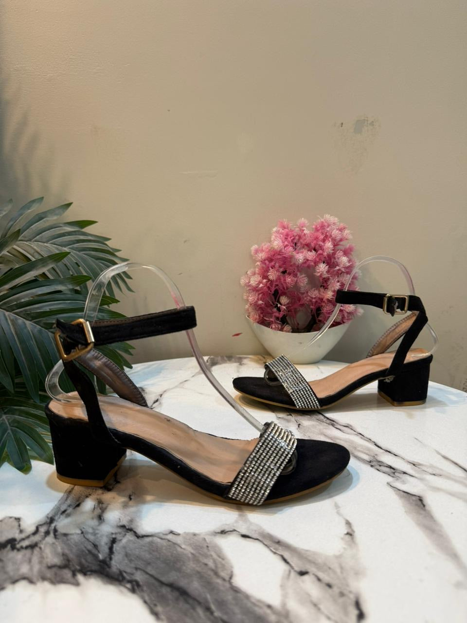 Black kitten heel