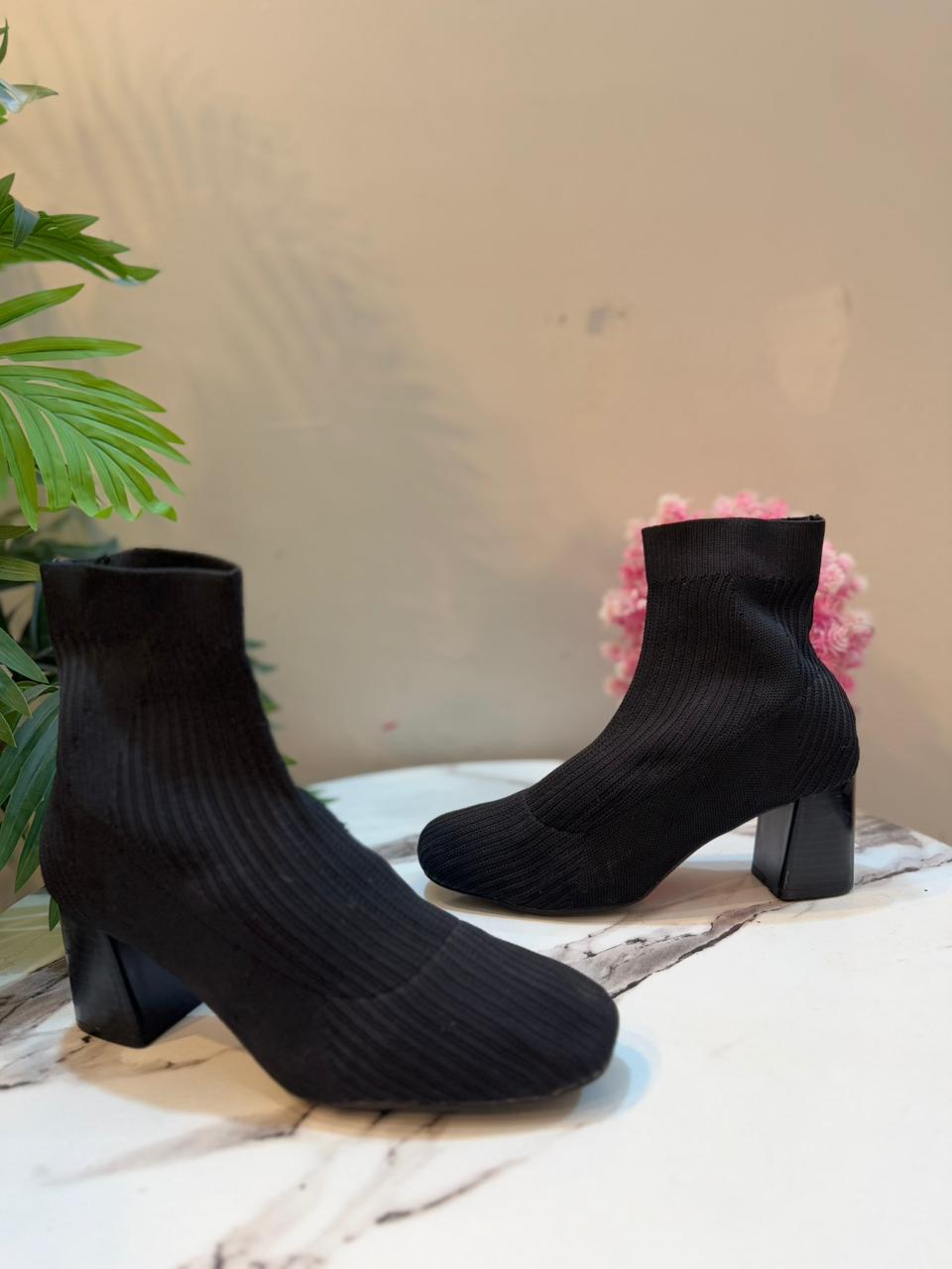 Black sock ankle boots(Target Women)