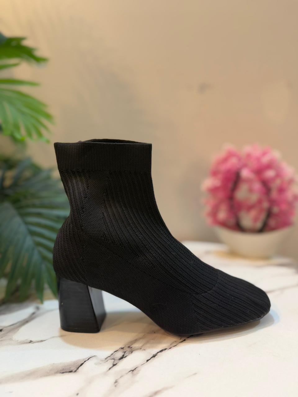 Black sock ankle boots(Target Women)
