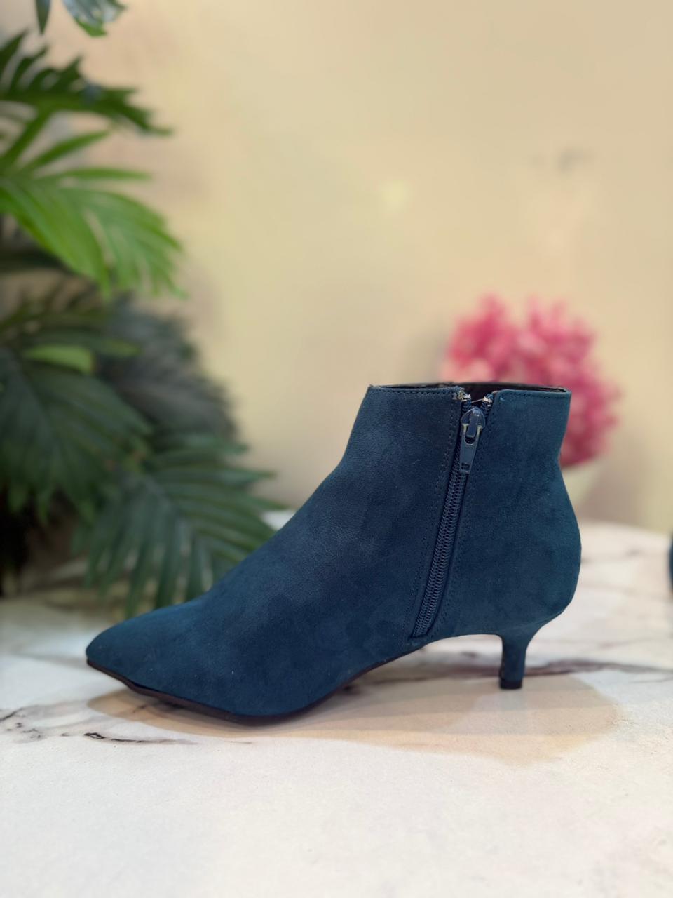 Teal blue suede ankle boot (Jd williams)