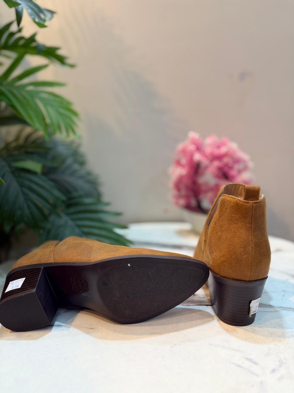 Brown suede ankle boot (European brand)