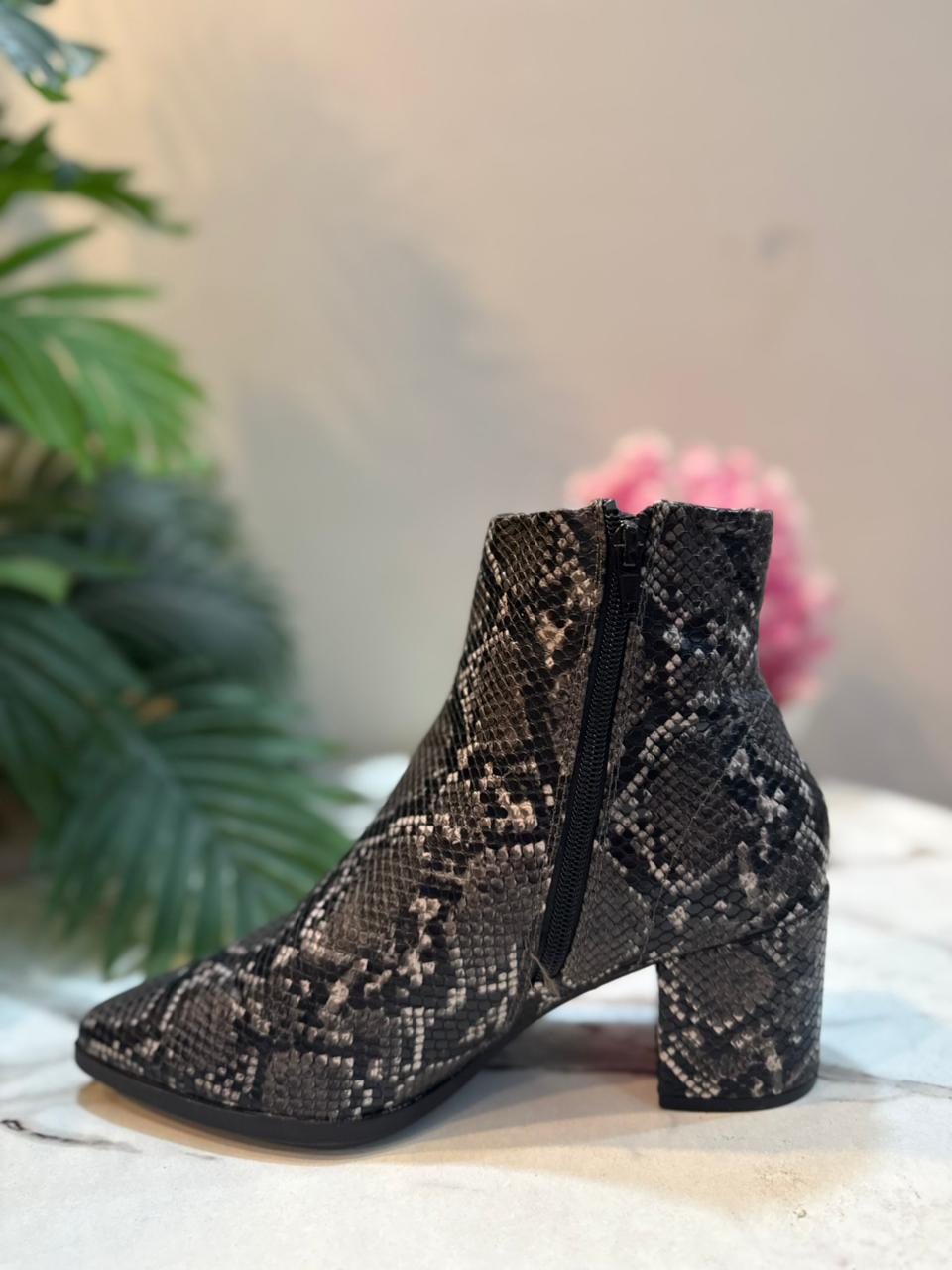 Snake print leather zipper ankle boot (Madden girl)