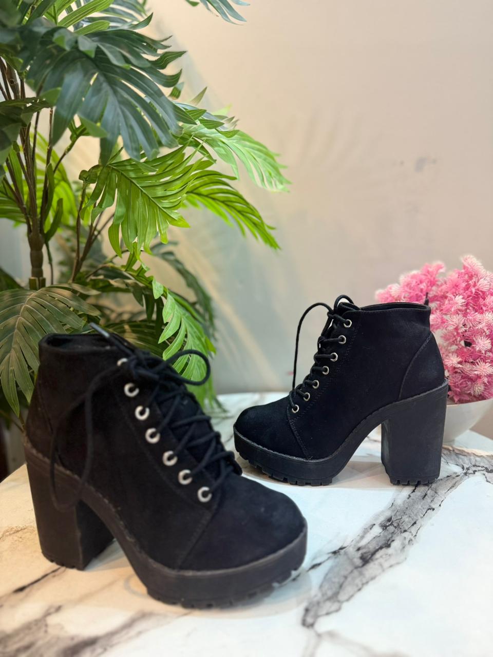 Black canvas laceup ankle boot (H&M)