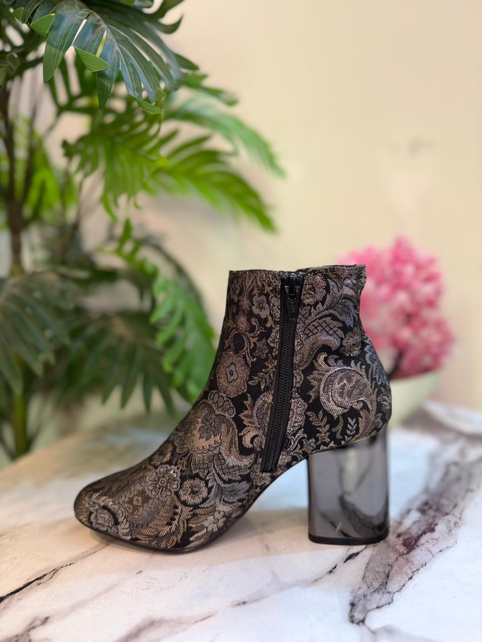 Printed leather zipper ankle boot (Aldo)