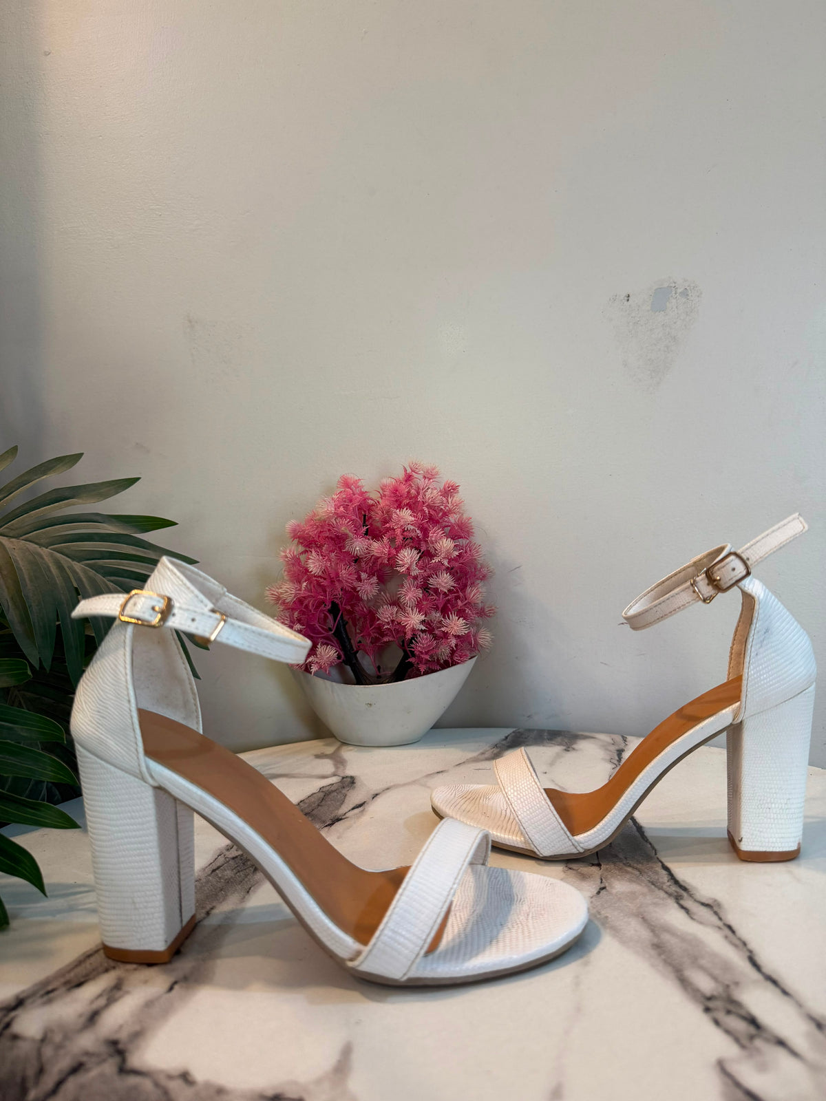White block heel